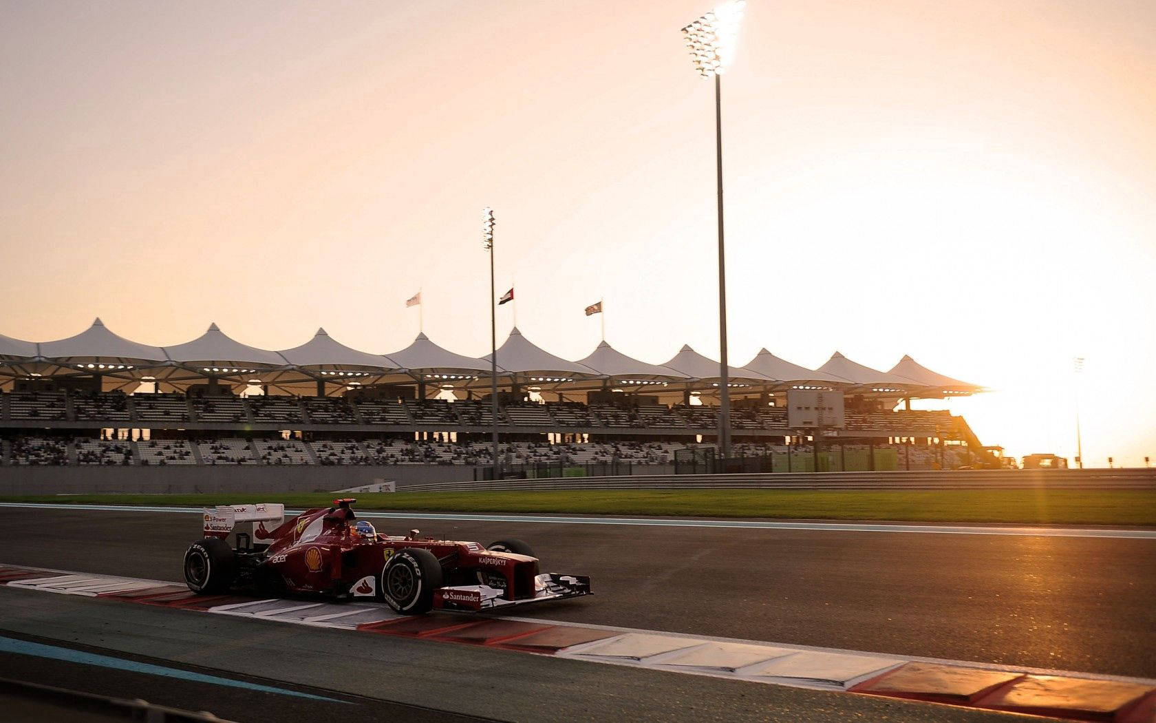 A Dynamic View Of A Ferrari Formula One Car On The Track
