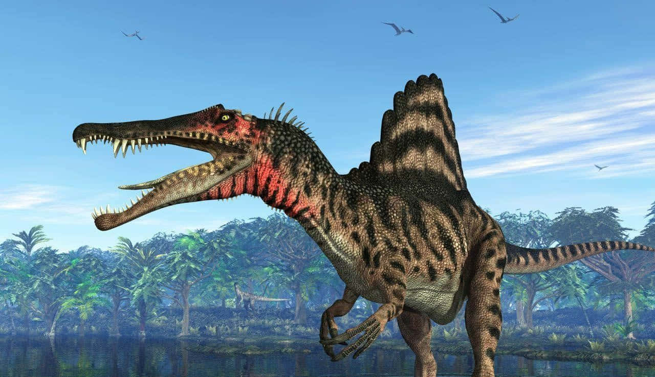 A Fearsome Spinosaurus Depicted In The Artwork Of John Donahue