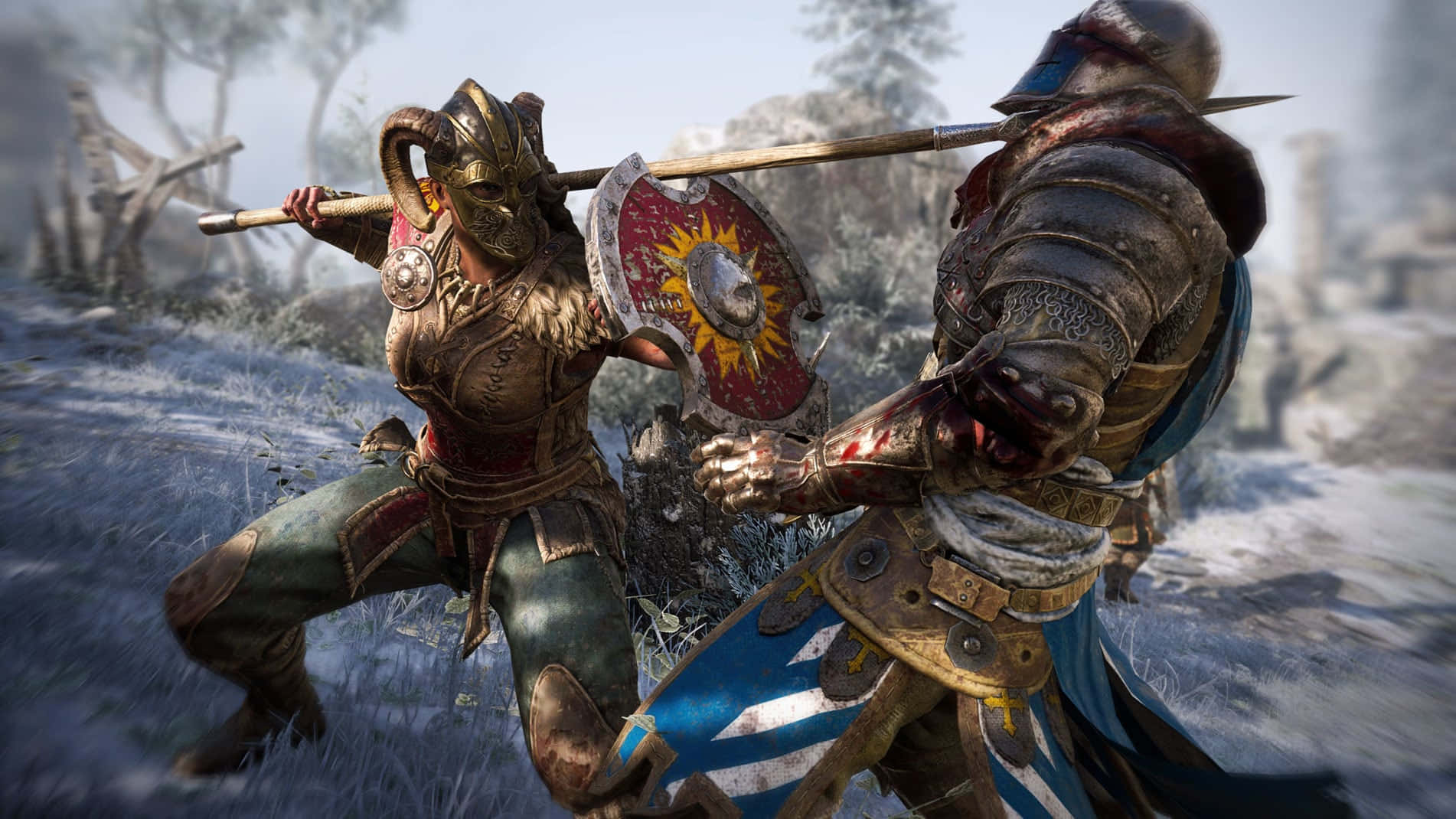 A Female Samurai Stands Triumphant In For Honor. Background