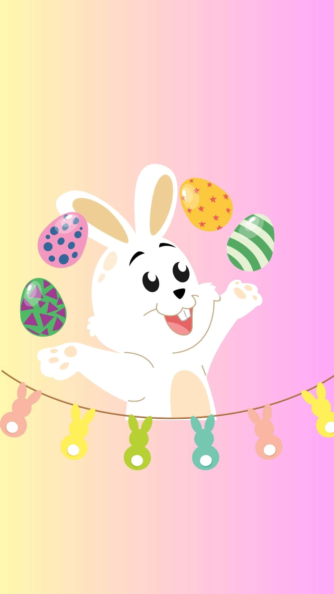 A Festive Easter Bunny Decorating Eggs To Celebrate The Holiday. Background