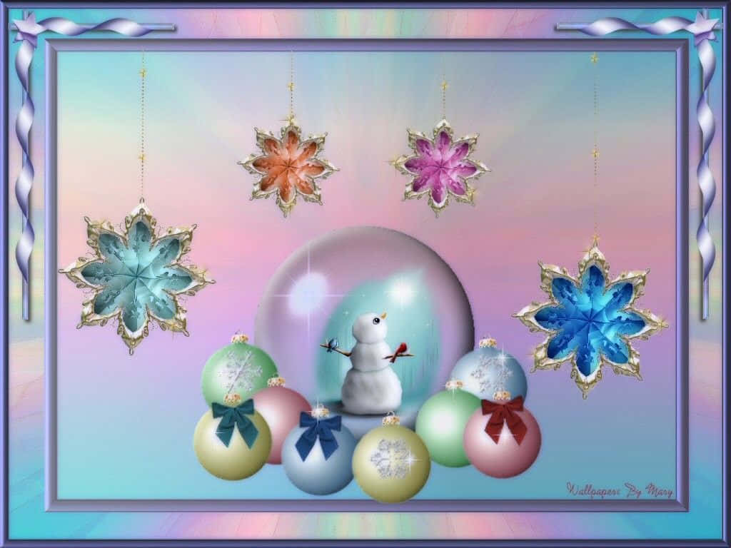 A Festive Scene Of Coloured Christmas Trees Background
