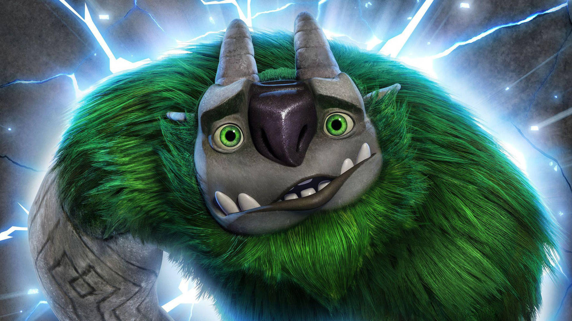 A Fierce Green Troll From Trollhunters: Tales Of Arcadia Background