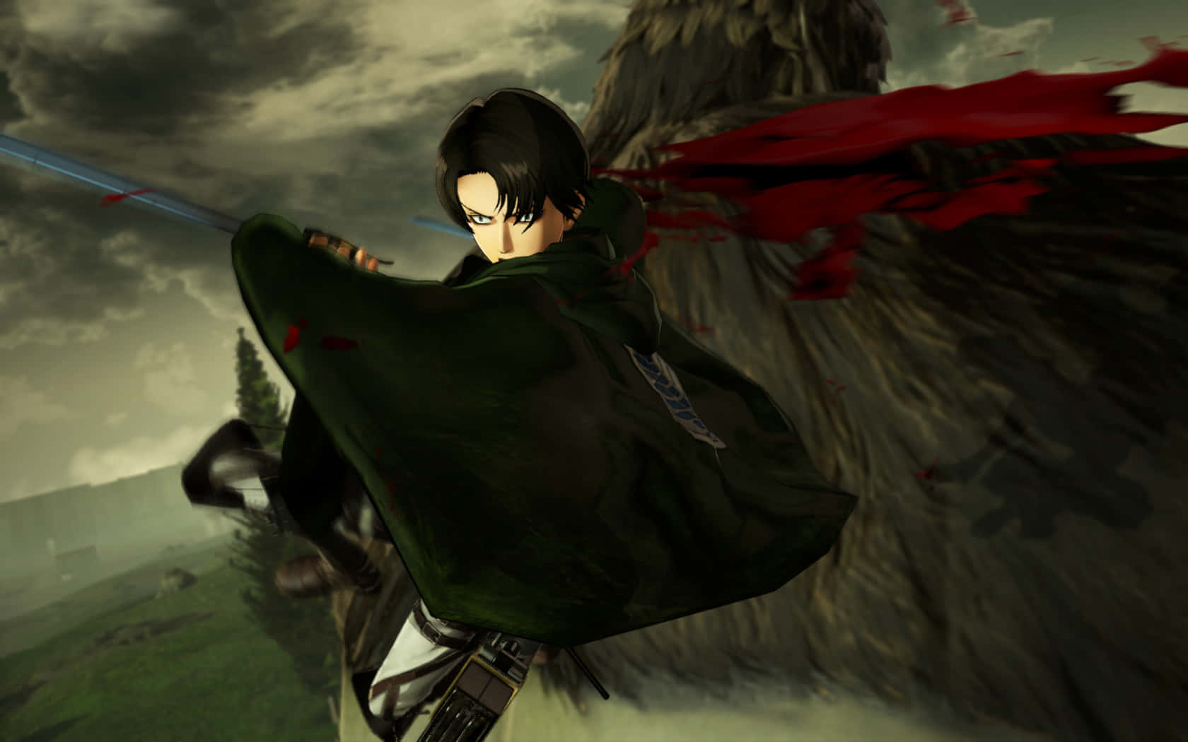 A Fierce Look In Levi Ackerman’s Iconic Eyes Background
