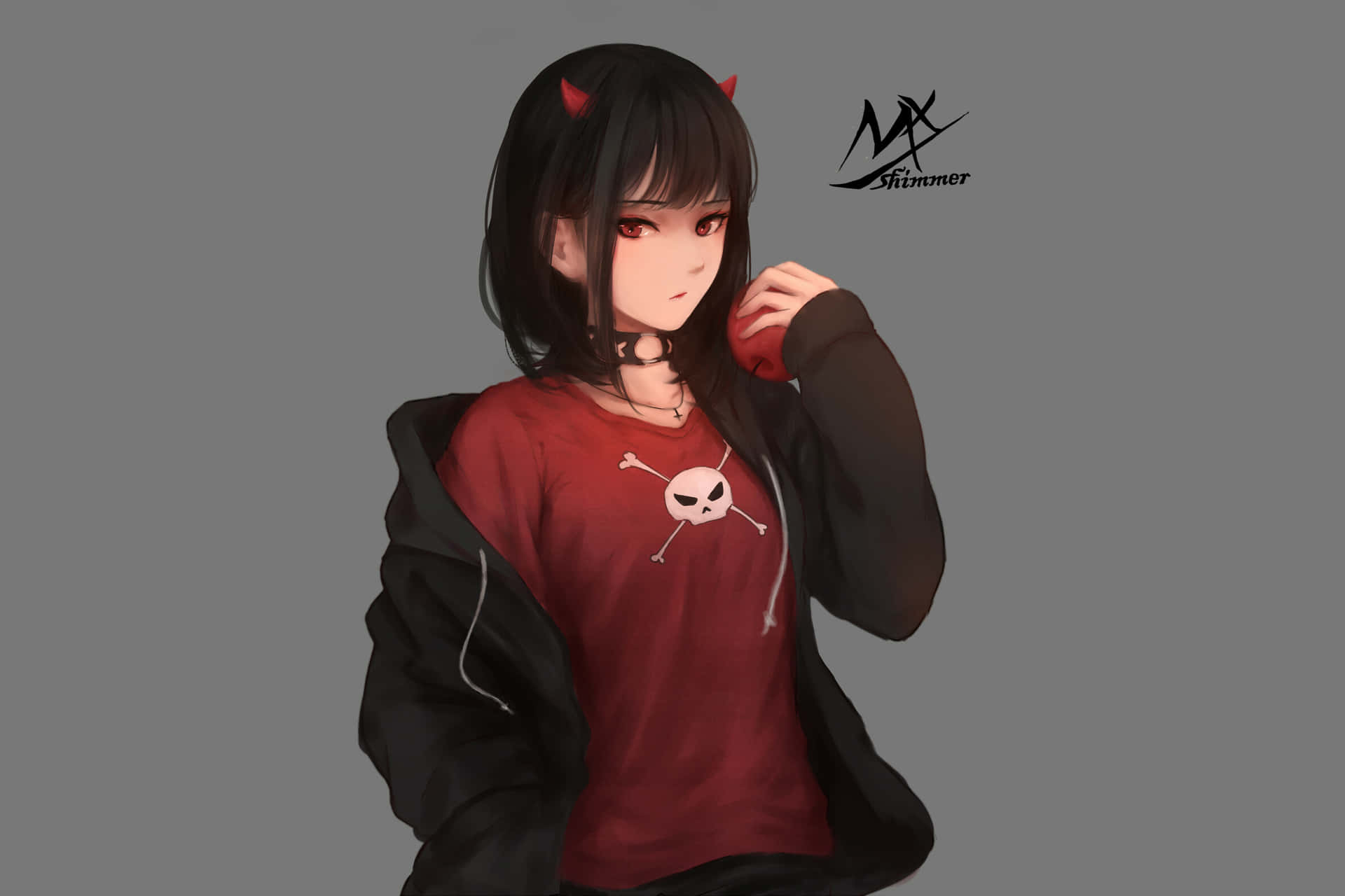 A Fiery Demoness Prepared For Battle Background