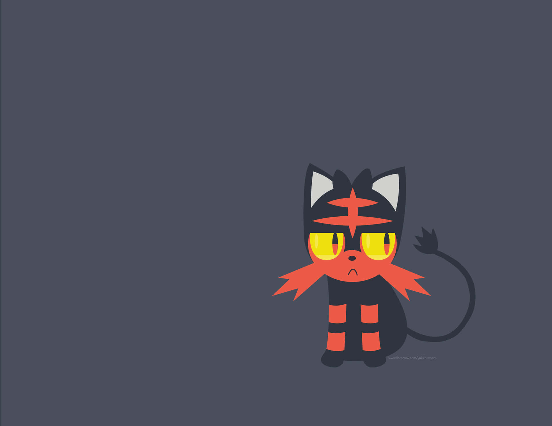 A Fiery Feline Glare From Pokémon's Litten Background