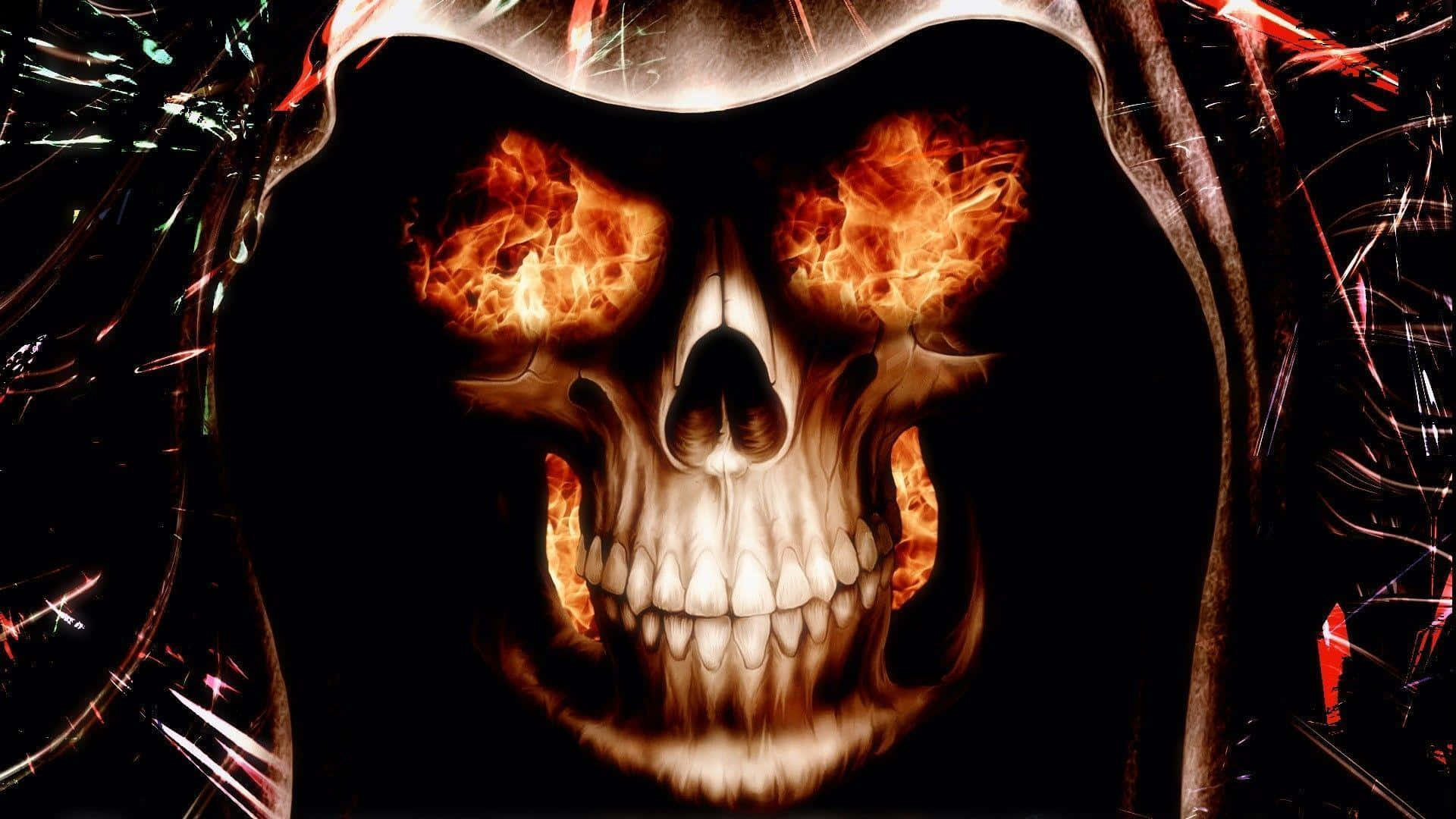 A Fiery Skull Warning Background