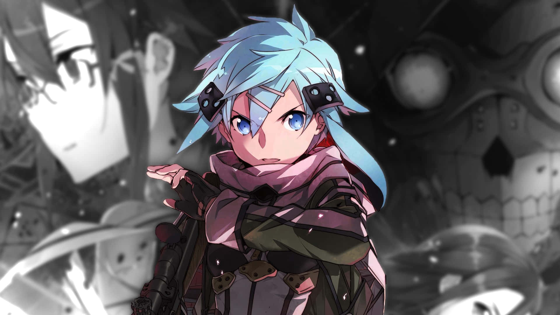 A Fight Between Sinon And Her Enemies Background
