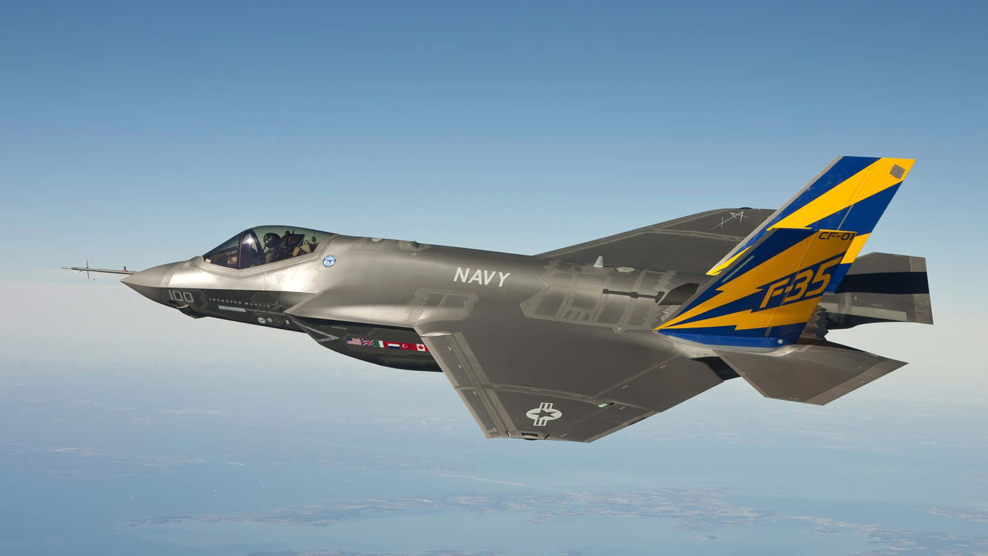 A Fighter Jet Flying In The Sky Background