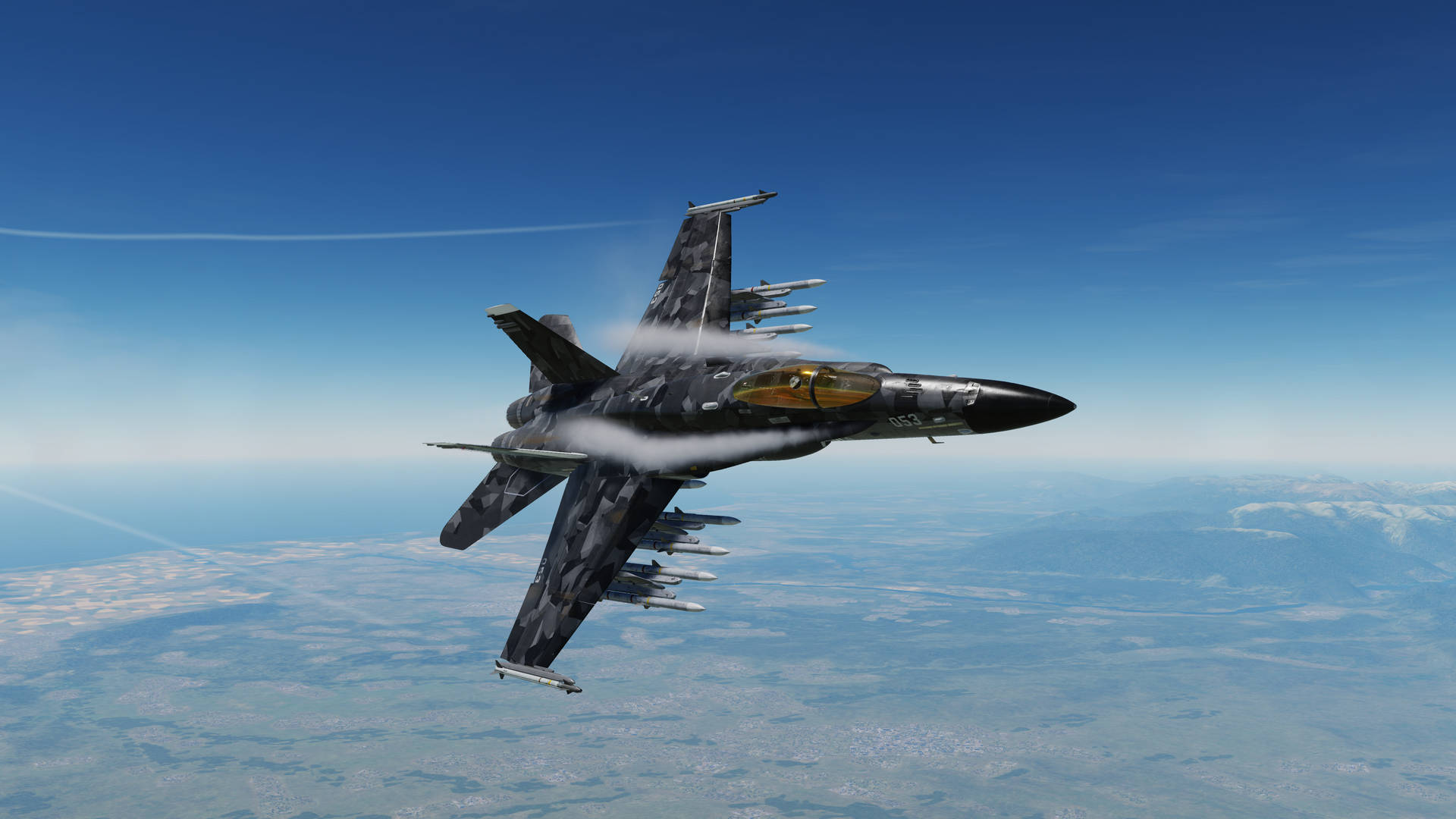 A Fighter Jet Flying In The Sky Background