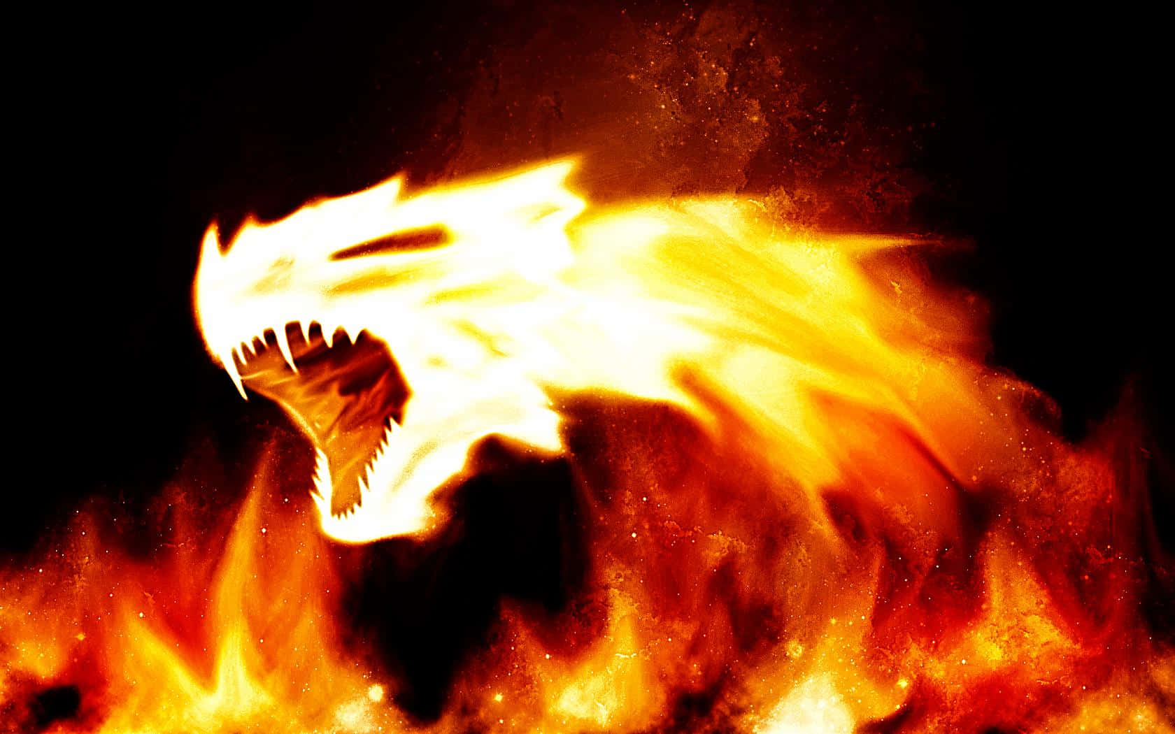 A Fire Dragon With Its Mouth Open Background