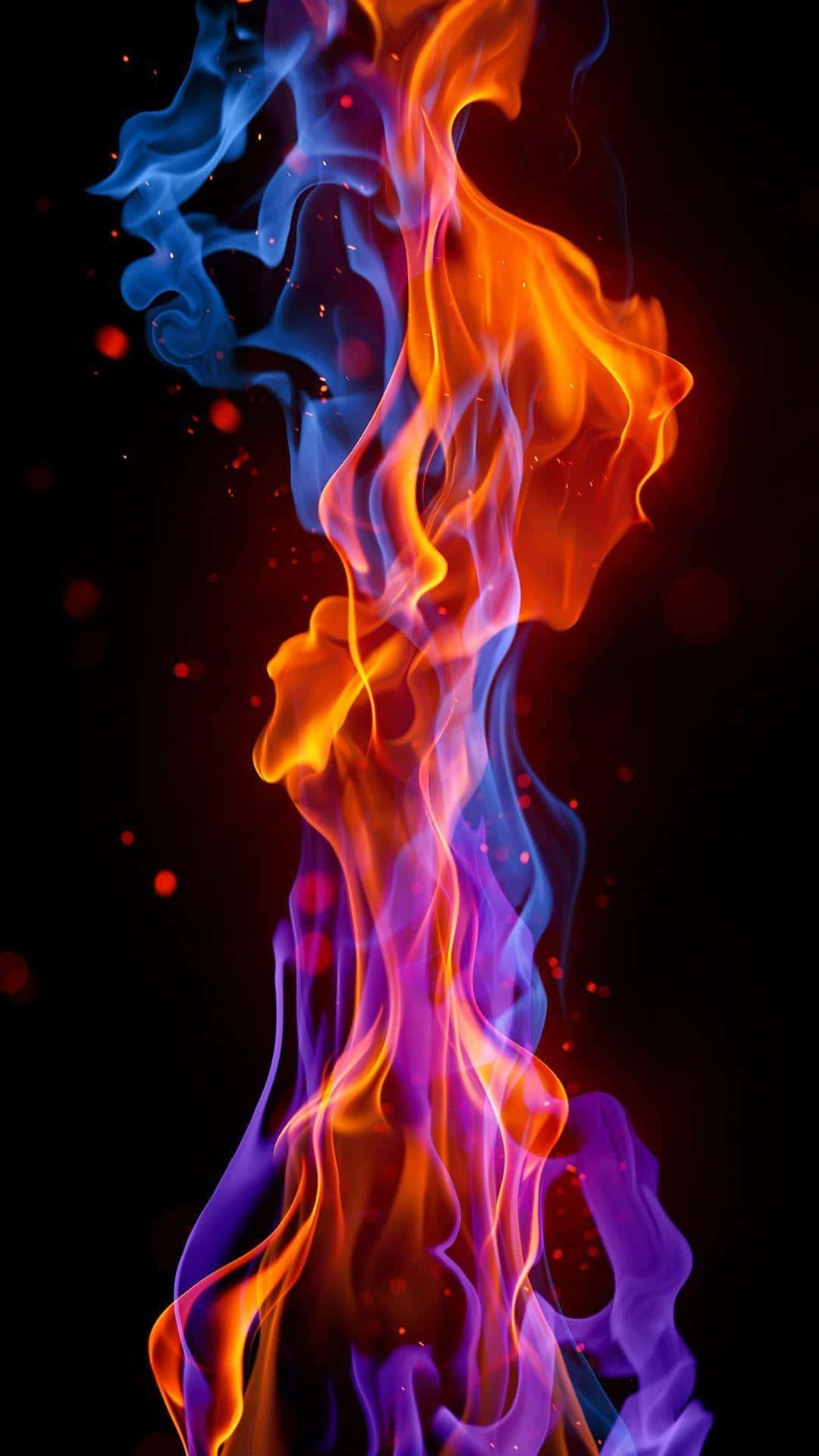 A Fire Flame On A Black Background