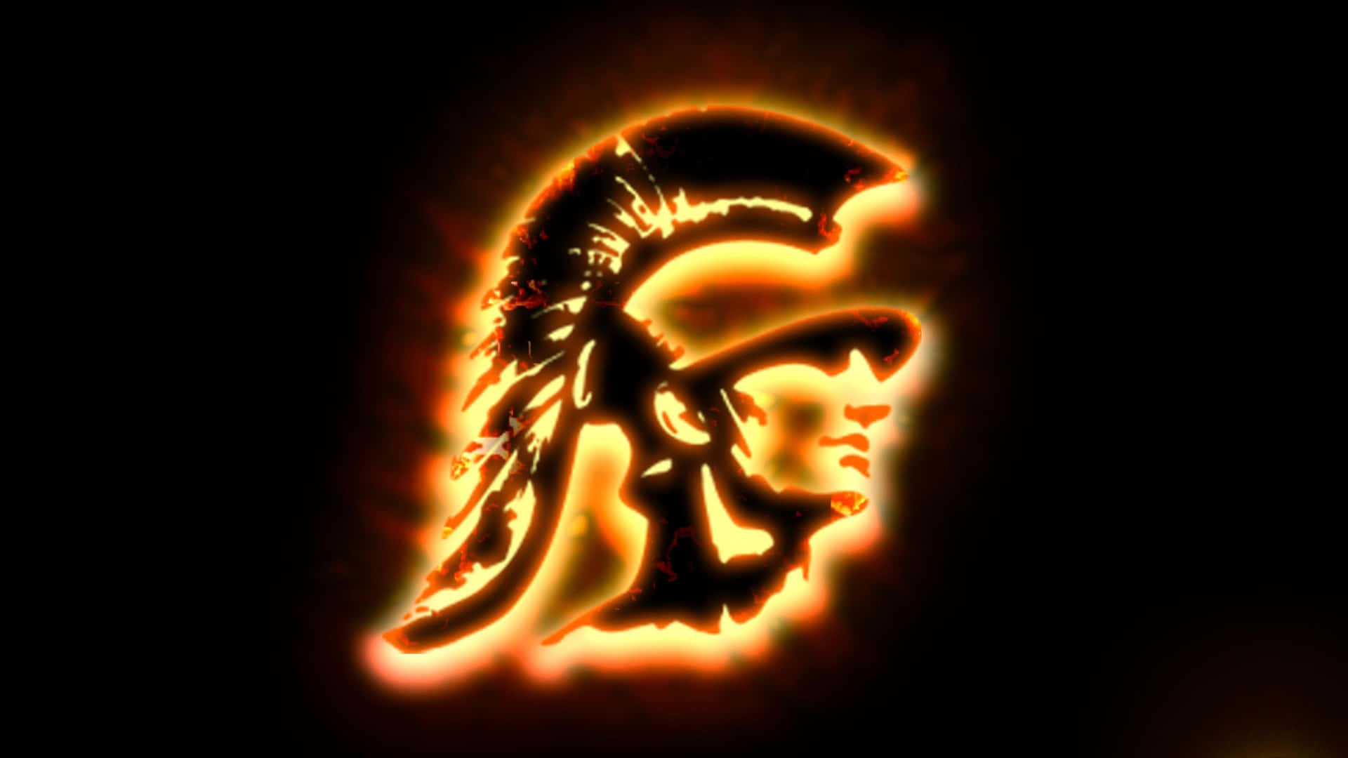 A Fire Logo With A Spartan Helmet Background