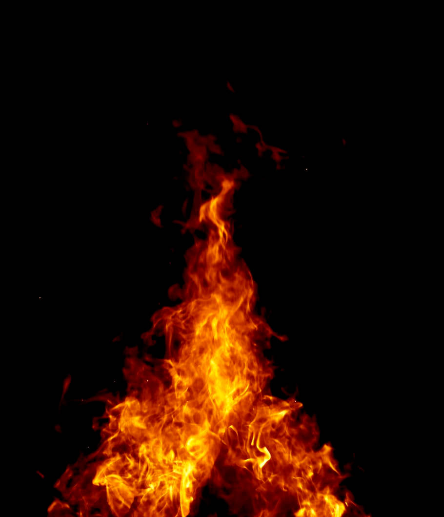 A Fire On A Black Background