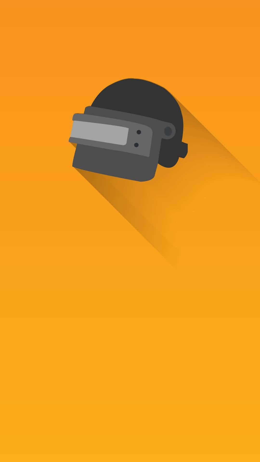 A Flat Icon Of A Helmet On An Orange Background Background