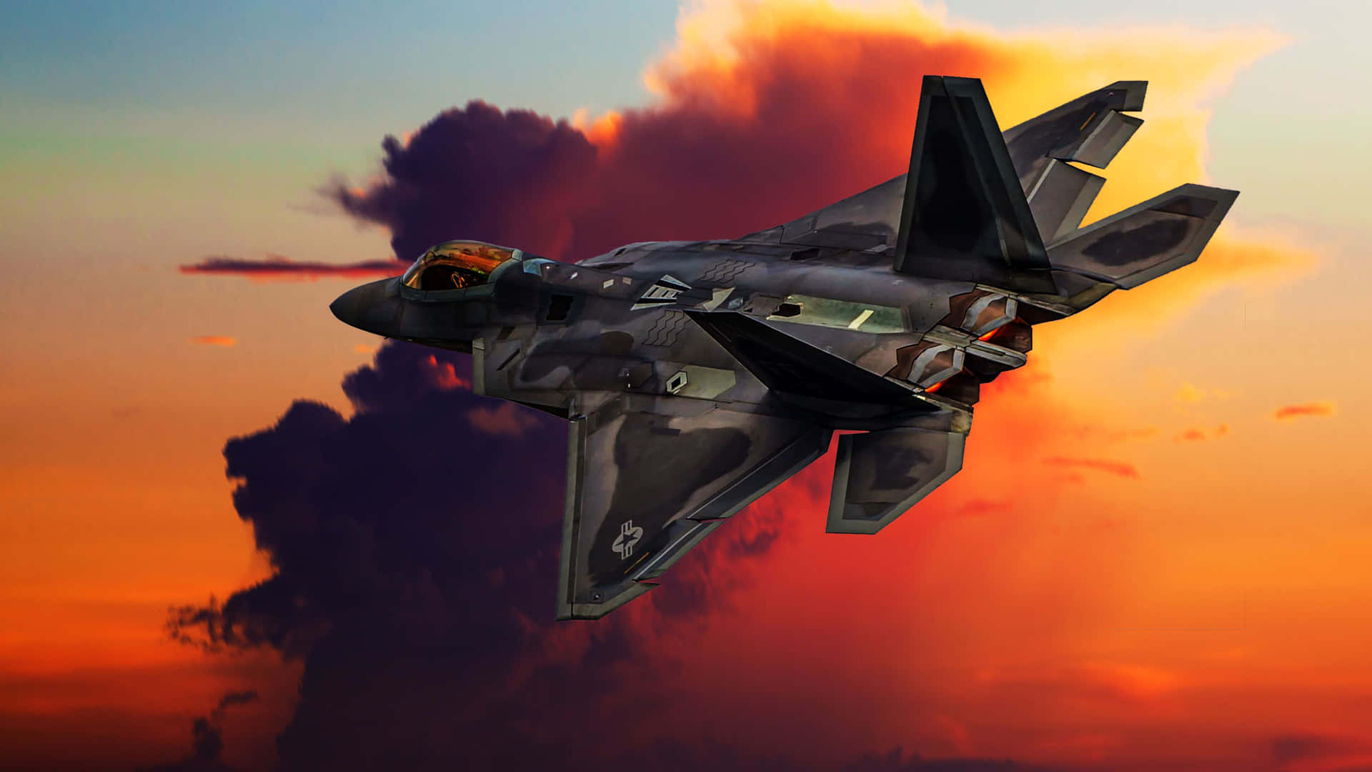 A Fleet Of Planes Soars Amongst The Clouds Background