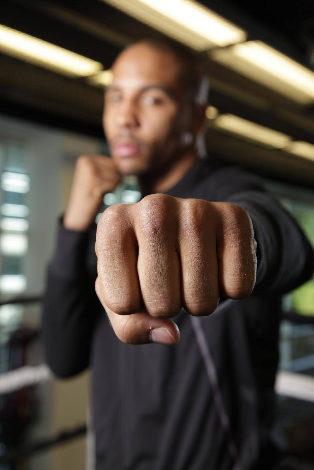 A Focused Fist Of Andre Ward Background