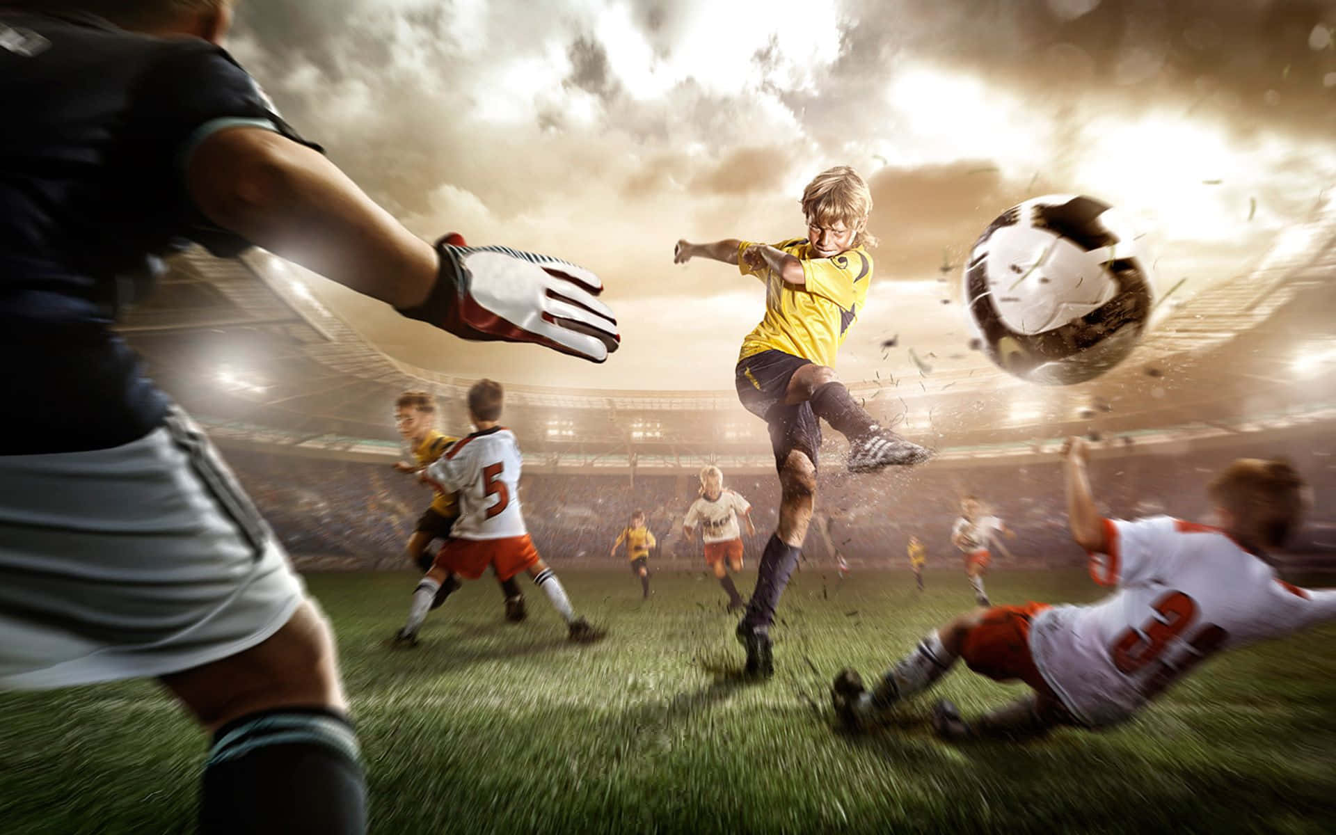 A Football Fan Playing On His Pc