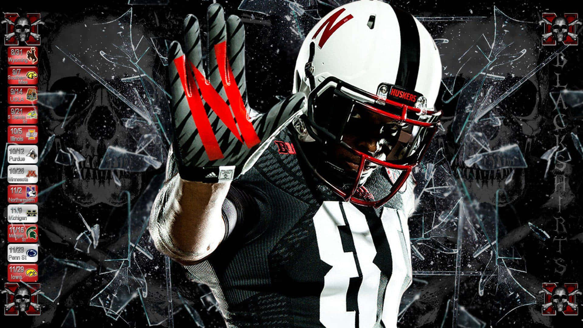 A Football Player Is Holding A Football In His Hands Background
