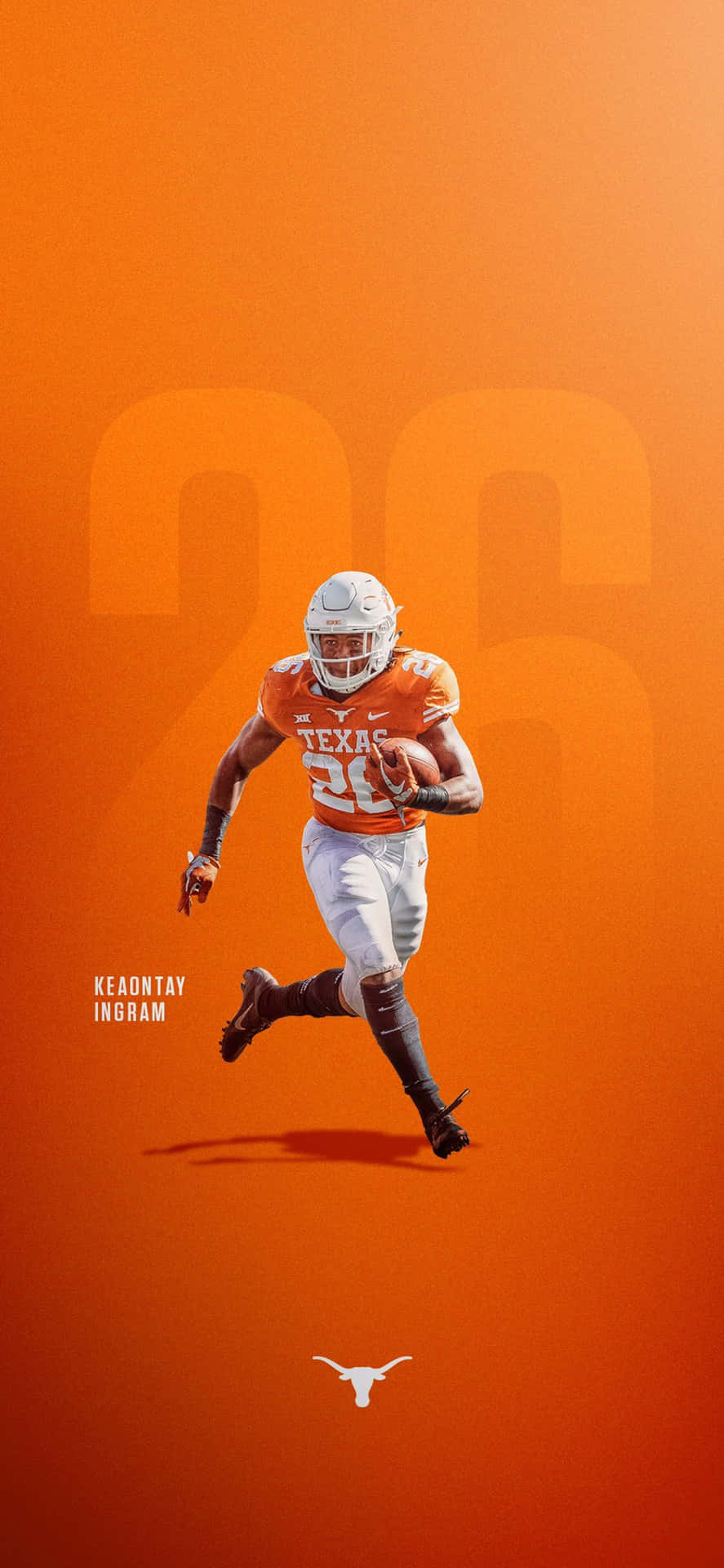 A Football Player Is Running On An Orange Background Background