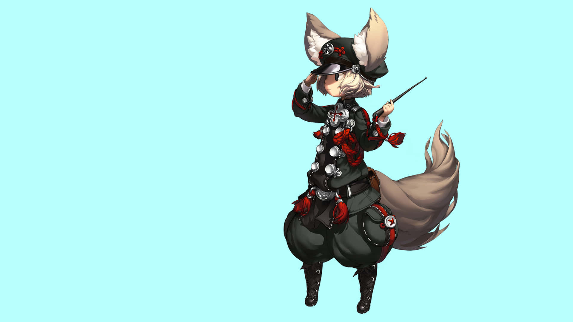 A Fox In A Costume With A Gun Background