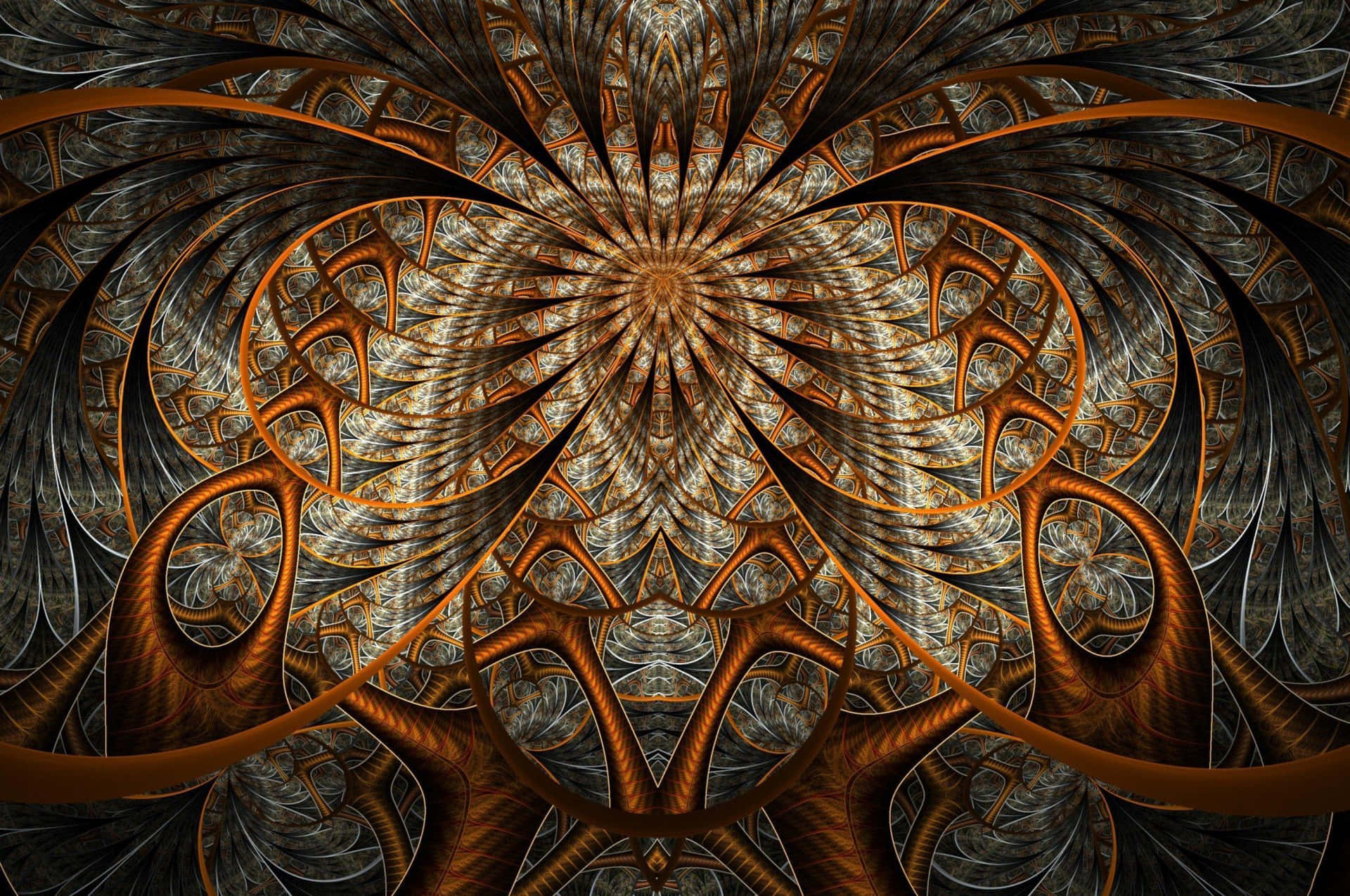 A Fractal Design With A Black Background