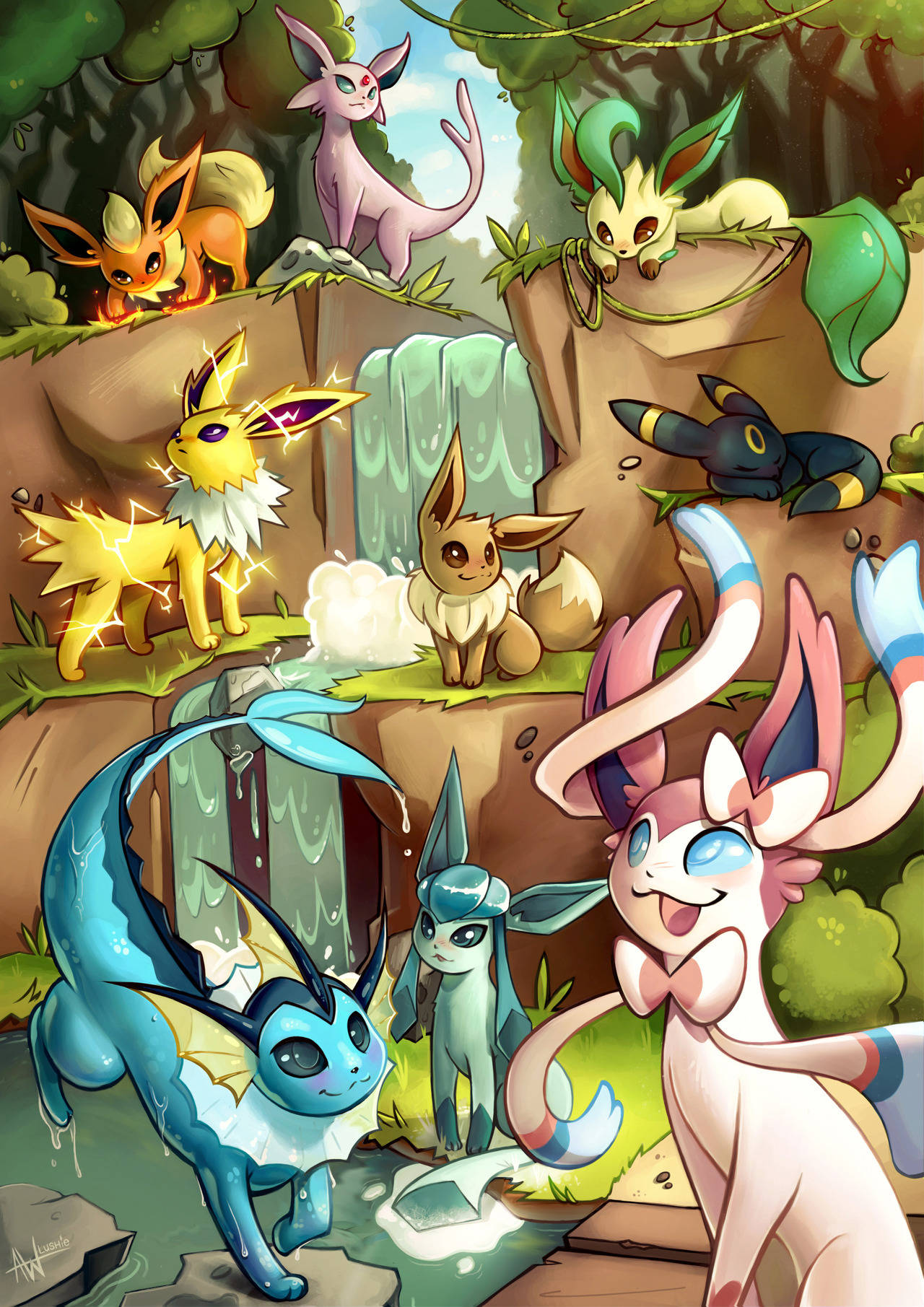 A Friend's Day Out With Glaceon! Background
