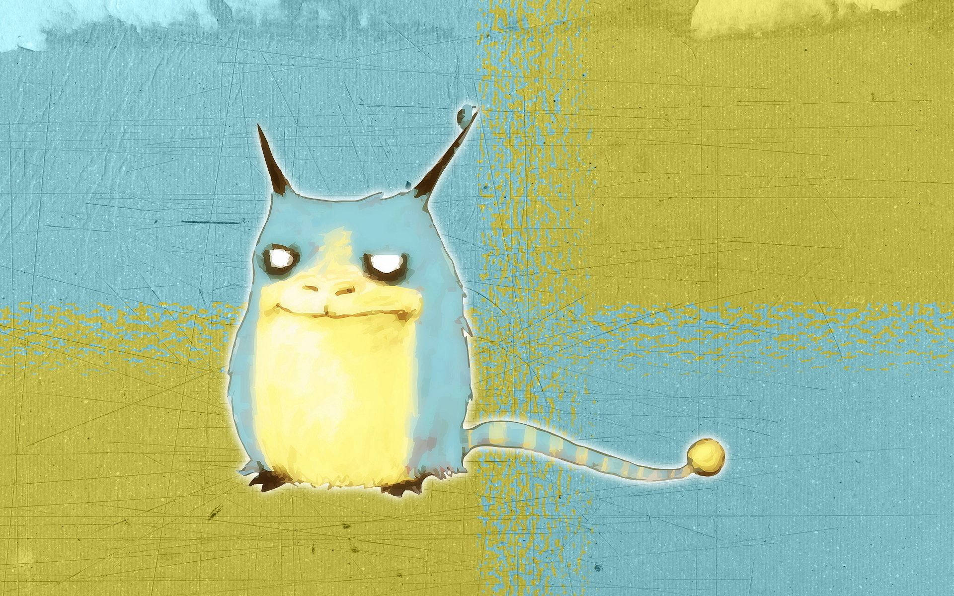 A Friendly Blue And Yellow Monster Background