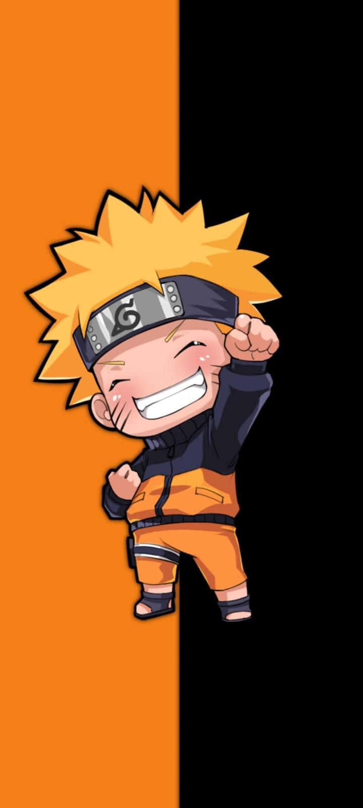 A Friendly Naruto Chibi Ready For Adventure Background