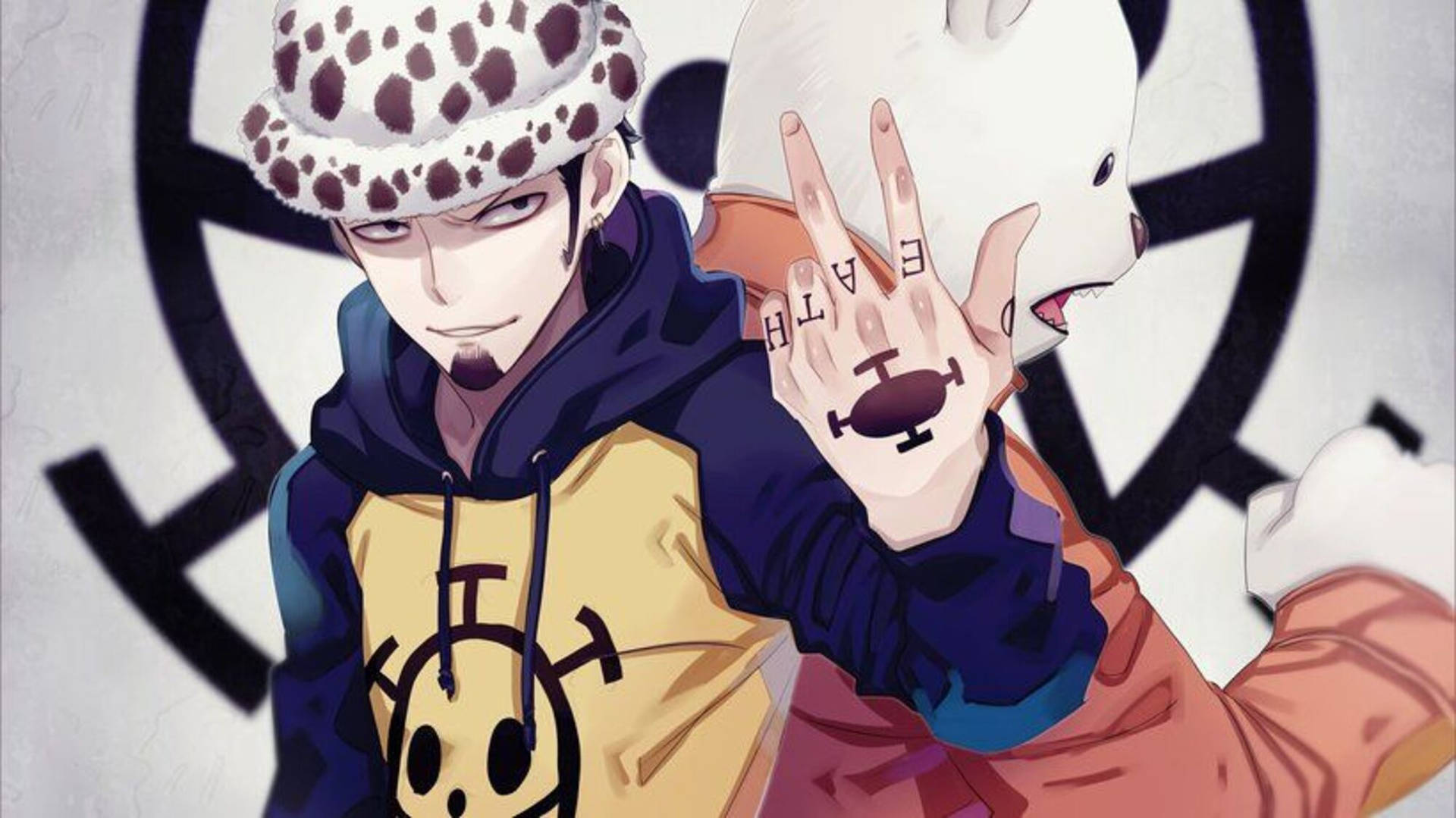 A Friendship Between Pirates Bepo And Trafalgar Law Background