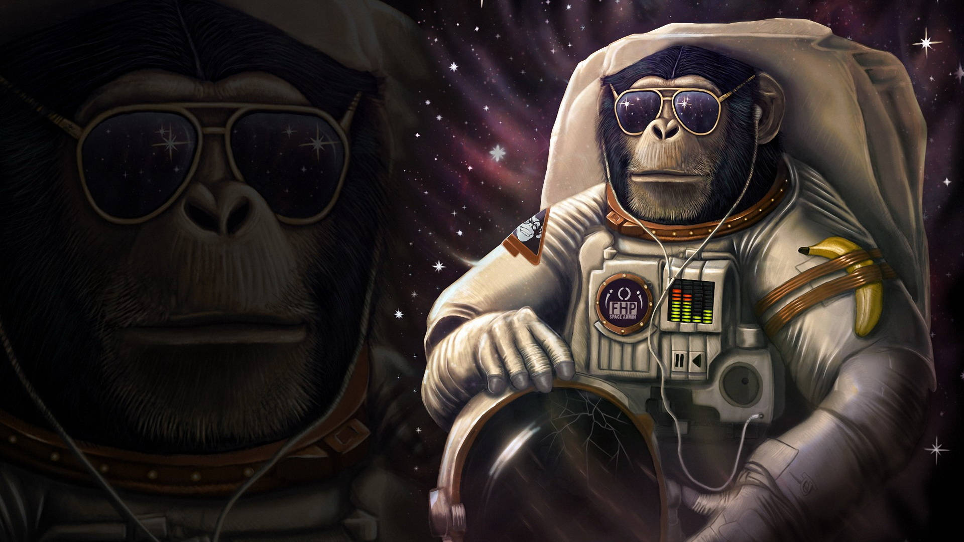 A Funny Monkey Astronaut In Space