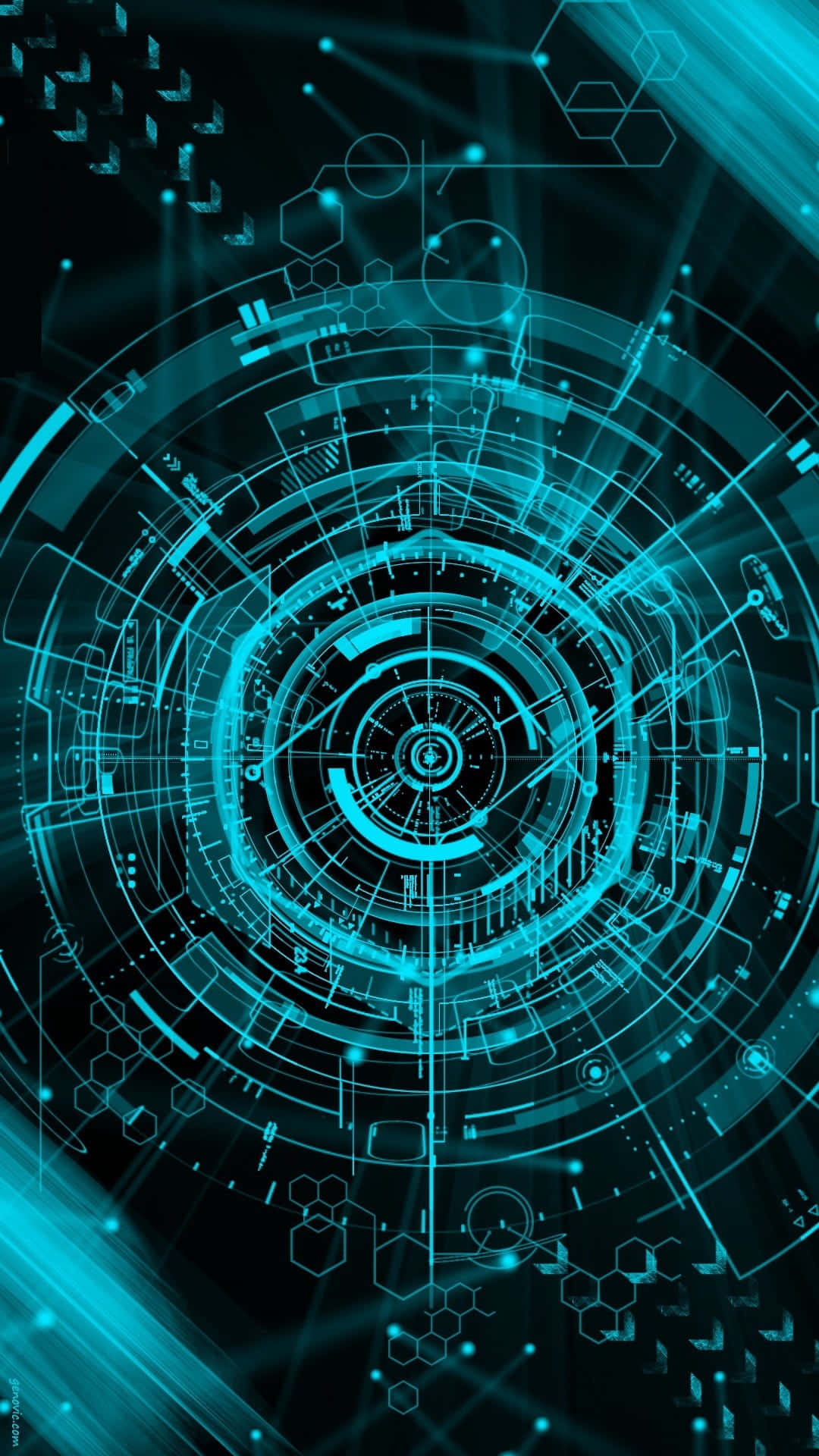 A Futuristic Blue Background With A Circular Shape Background