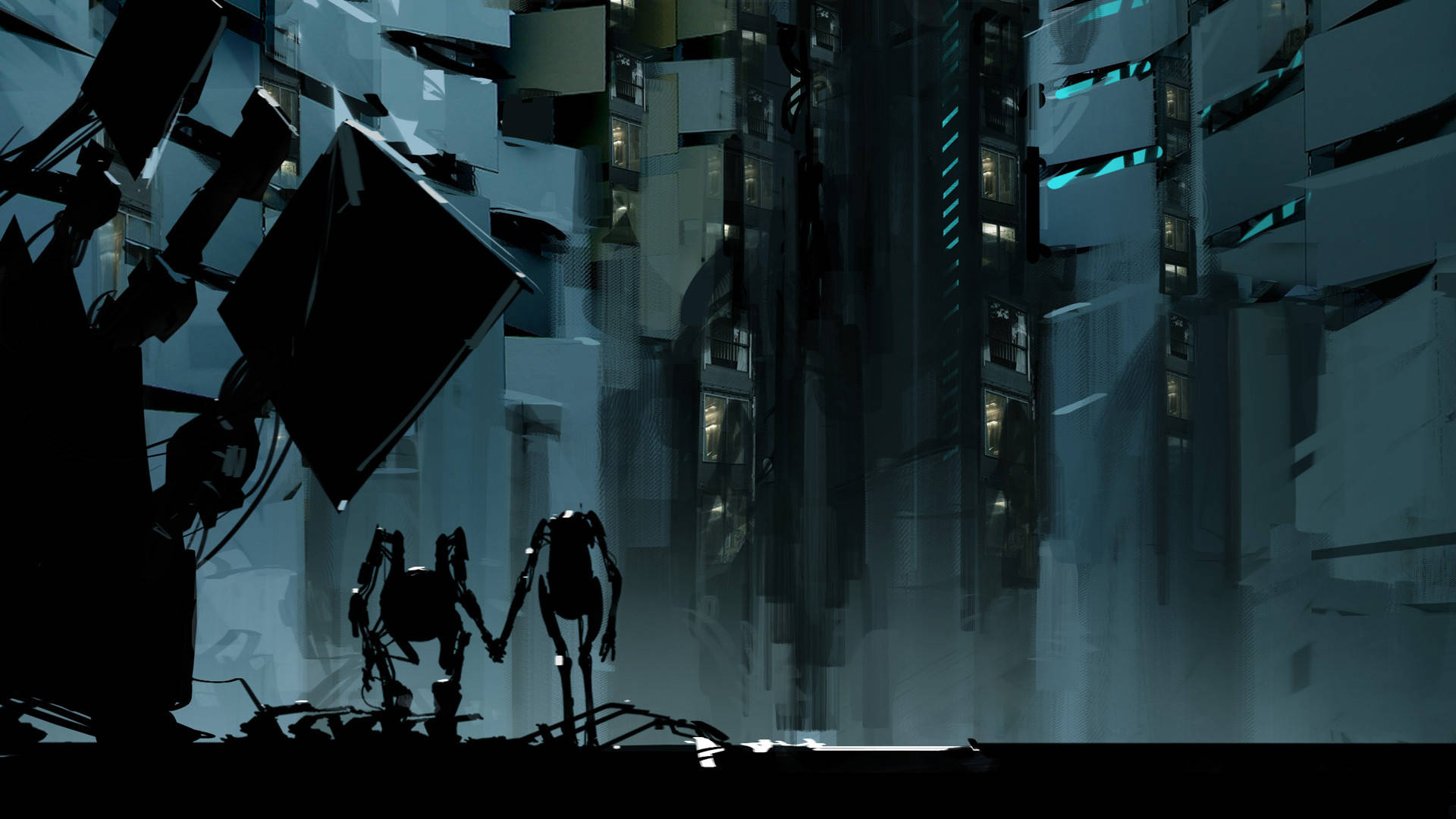 A Futuristic City With A Group Of People Background