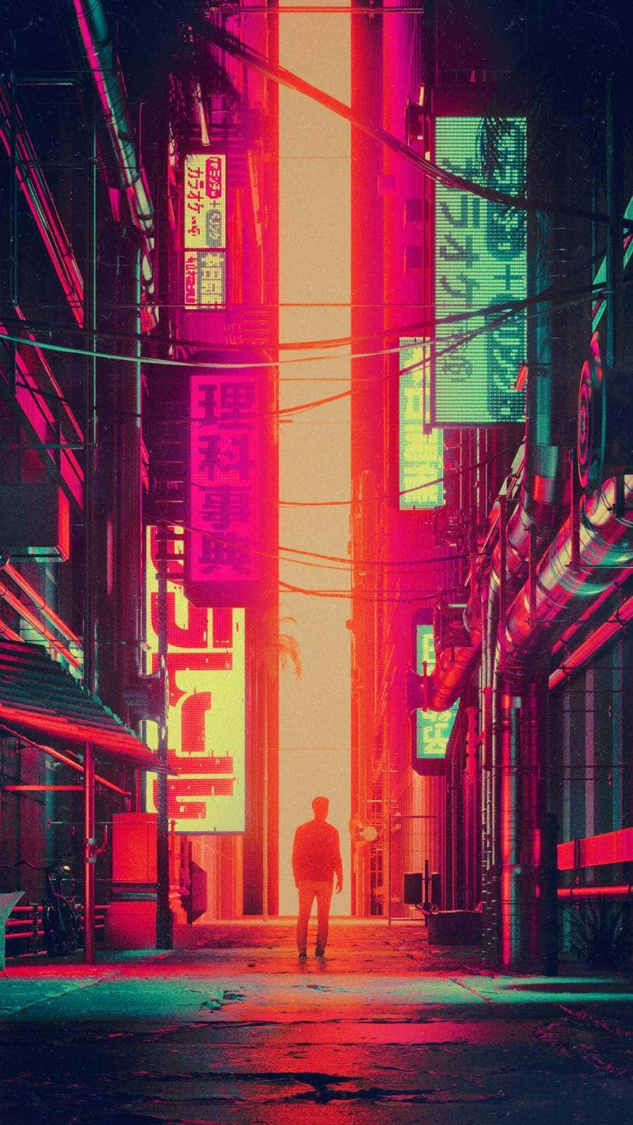 A Futuristic Tokyo Skyline Combines Both Neon-glowing High-rises And Traditional Architecture Background