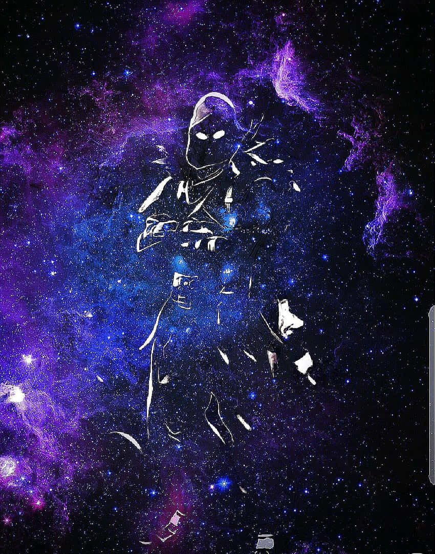 A Galaxy With A Man In It Background