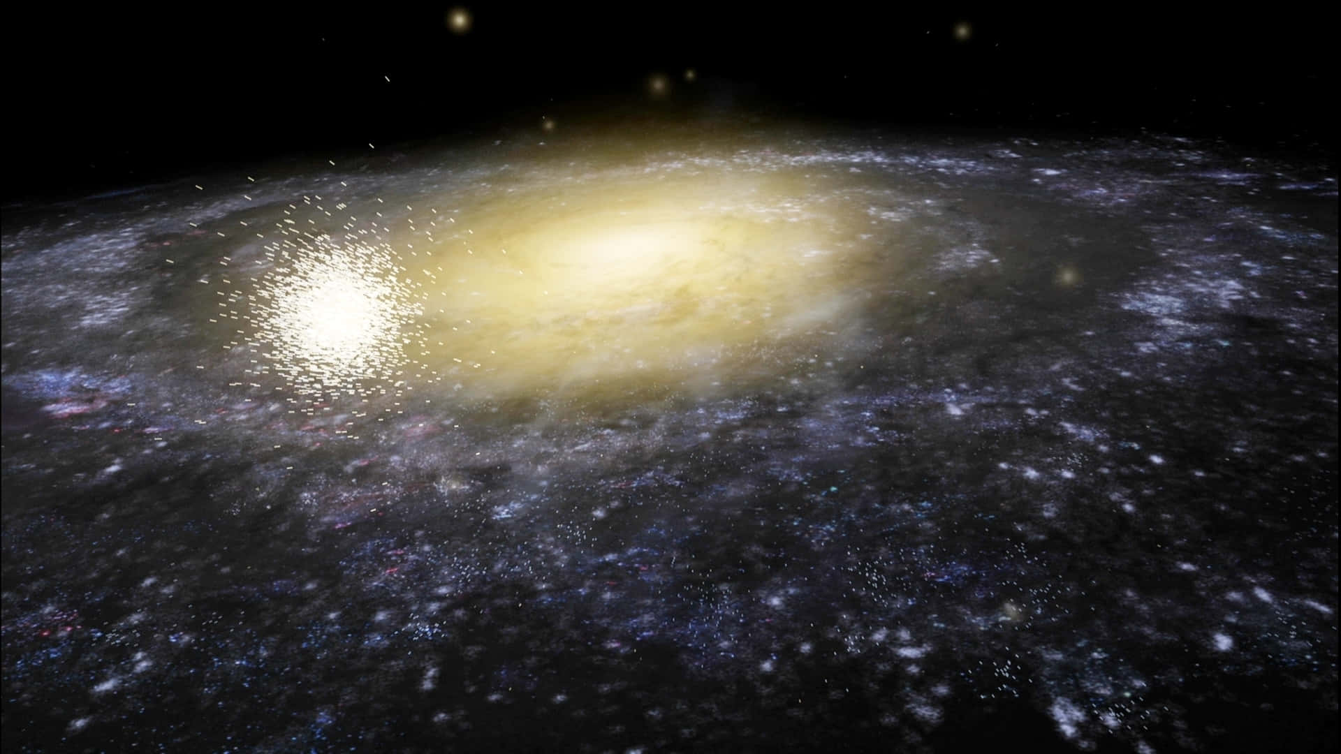 A Galaxy With A Yellow Star In The Middle
