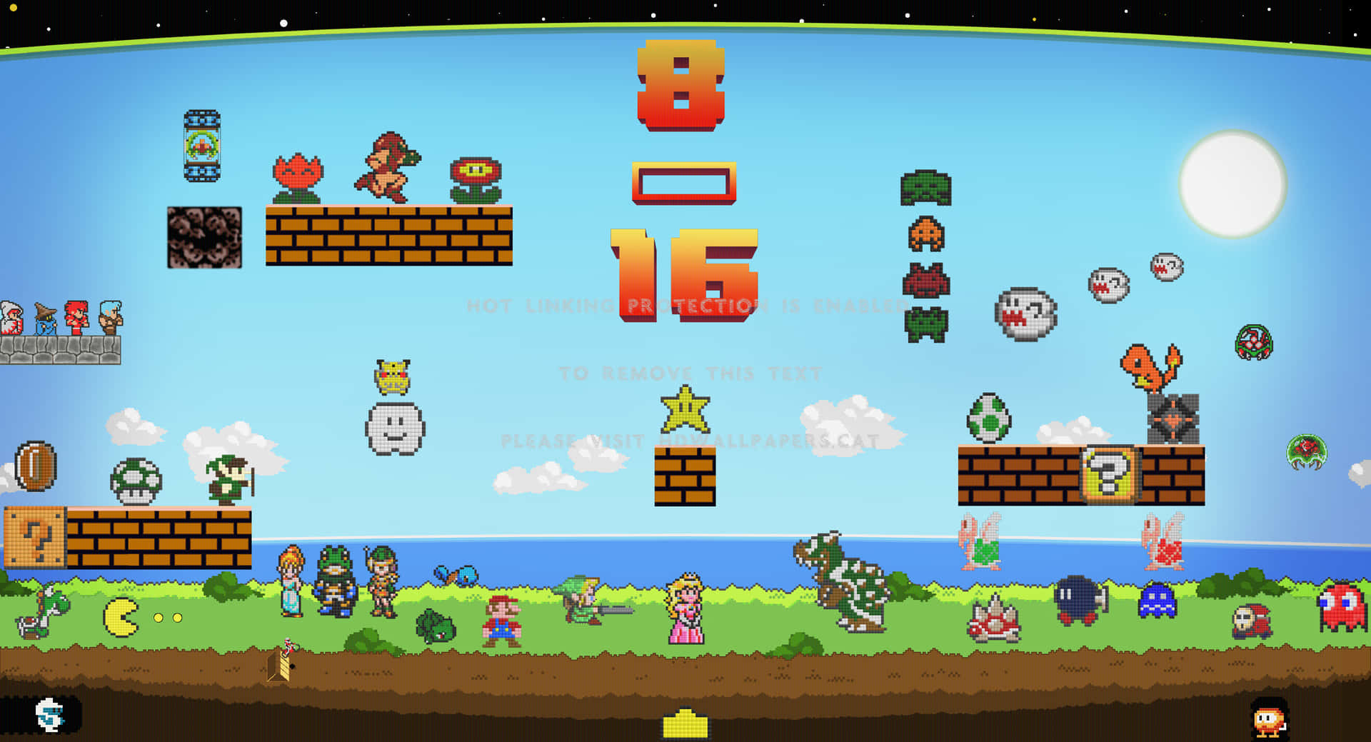 A Game Screen Showing A Game With Many Characters Background