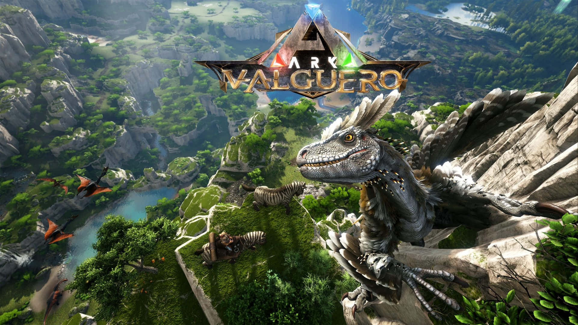 A Game With A Dragon On Top Of A Mountain Background