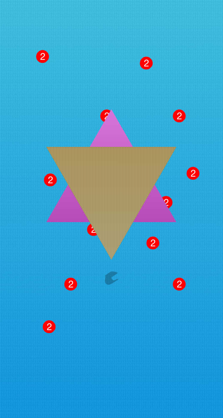 A Game With A Triangle And A Red Ball Background
