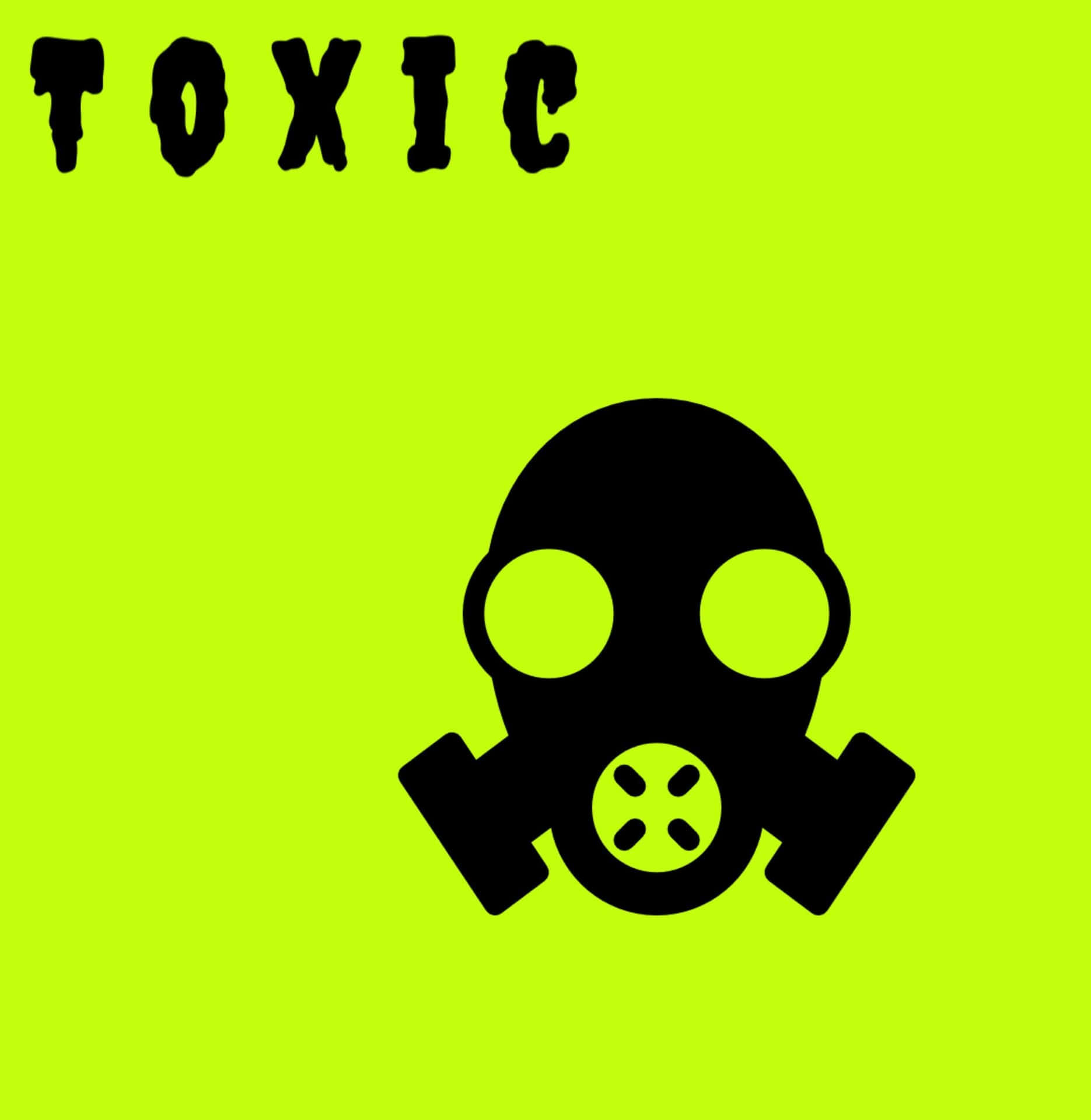 A Gas Mask With The Word Toxic On It Background
