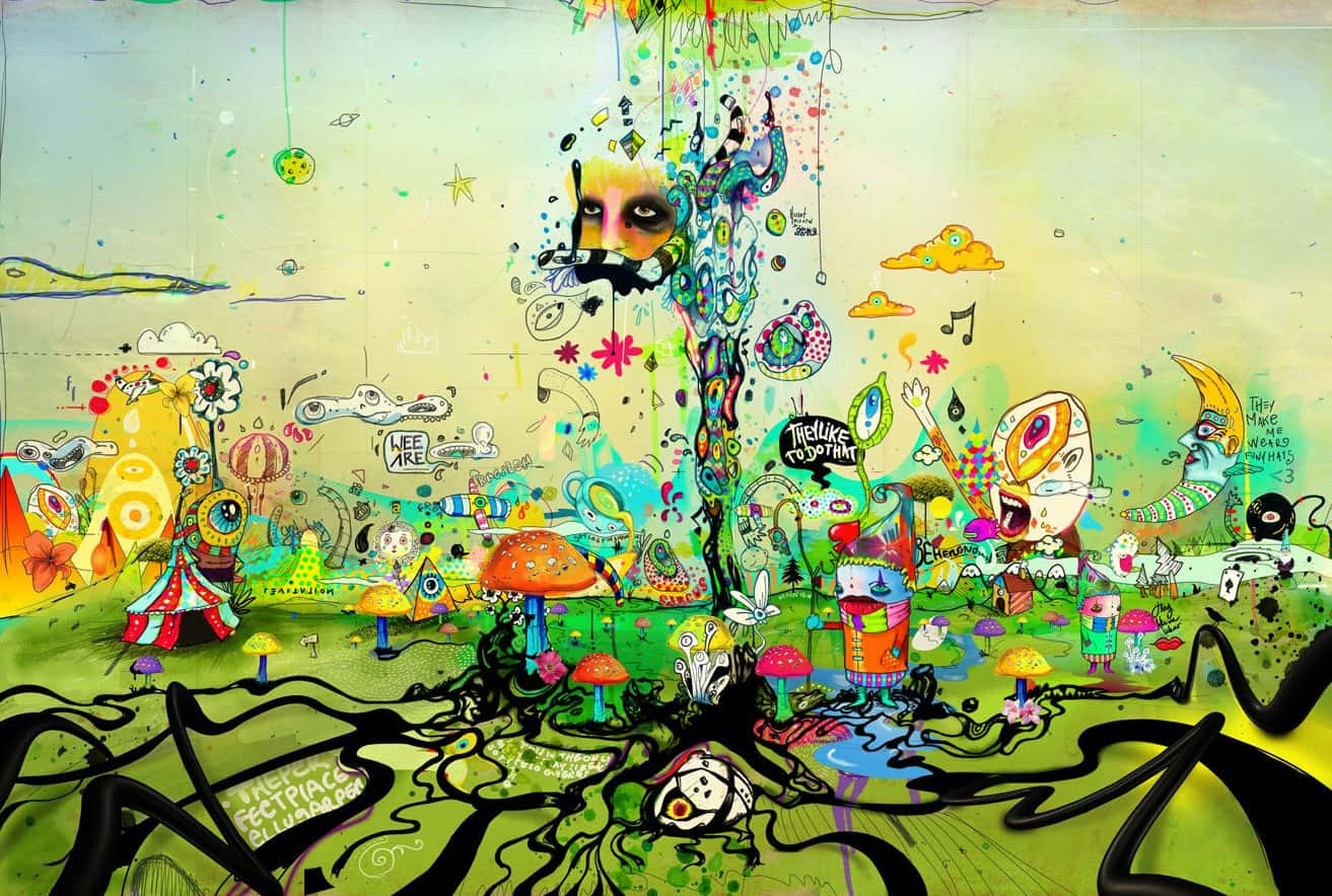 A Geometric Land Of Colorful Trippy Shapes