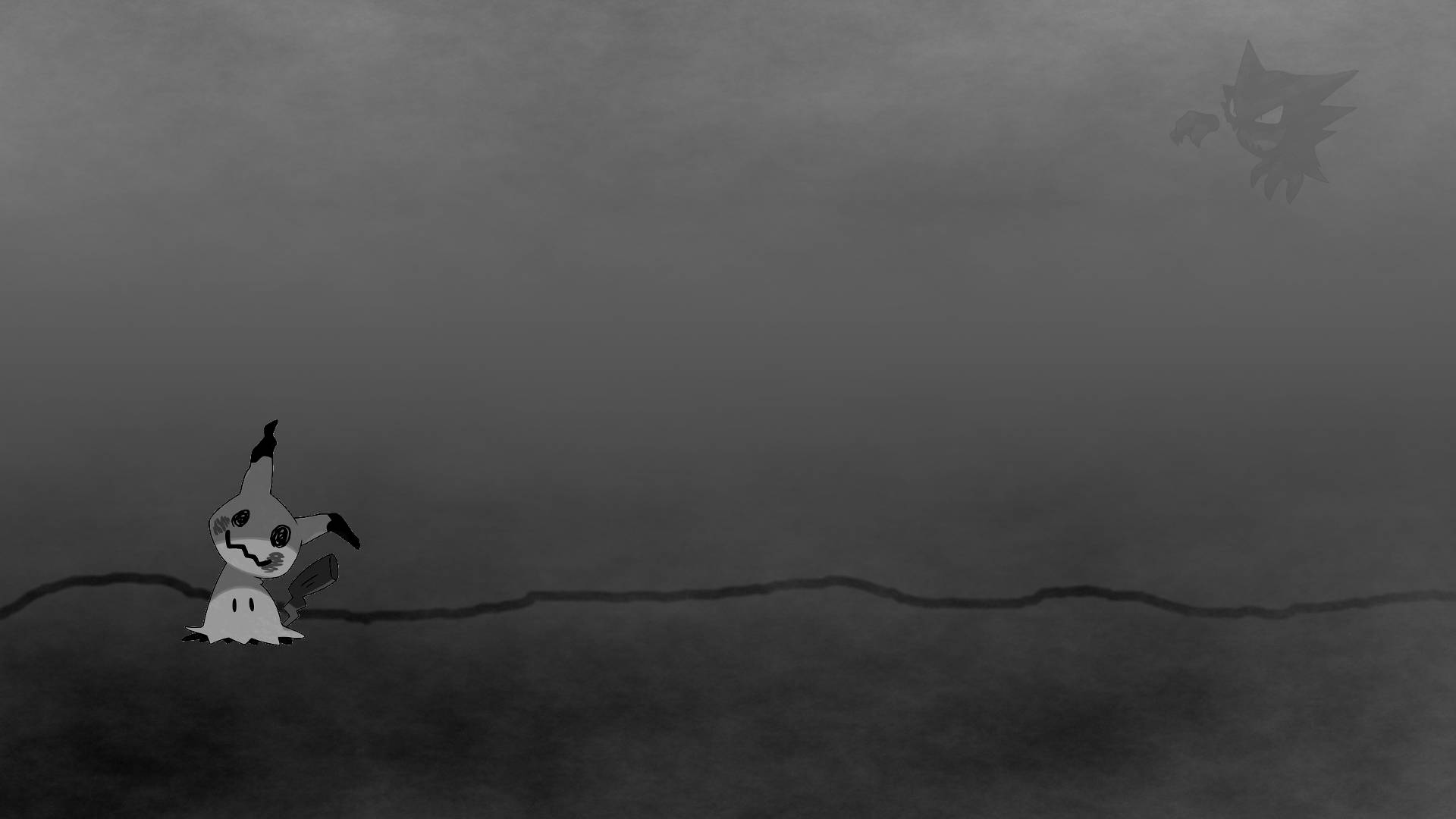 A Ghost Is Standing On A Line In The Fog Background