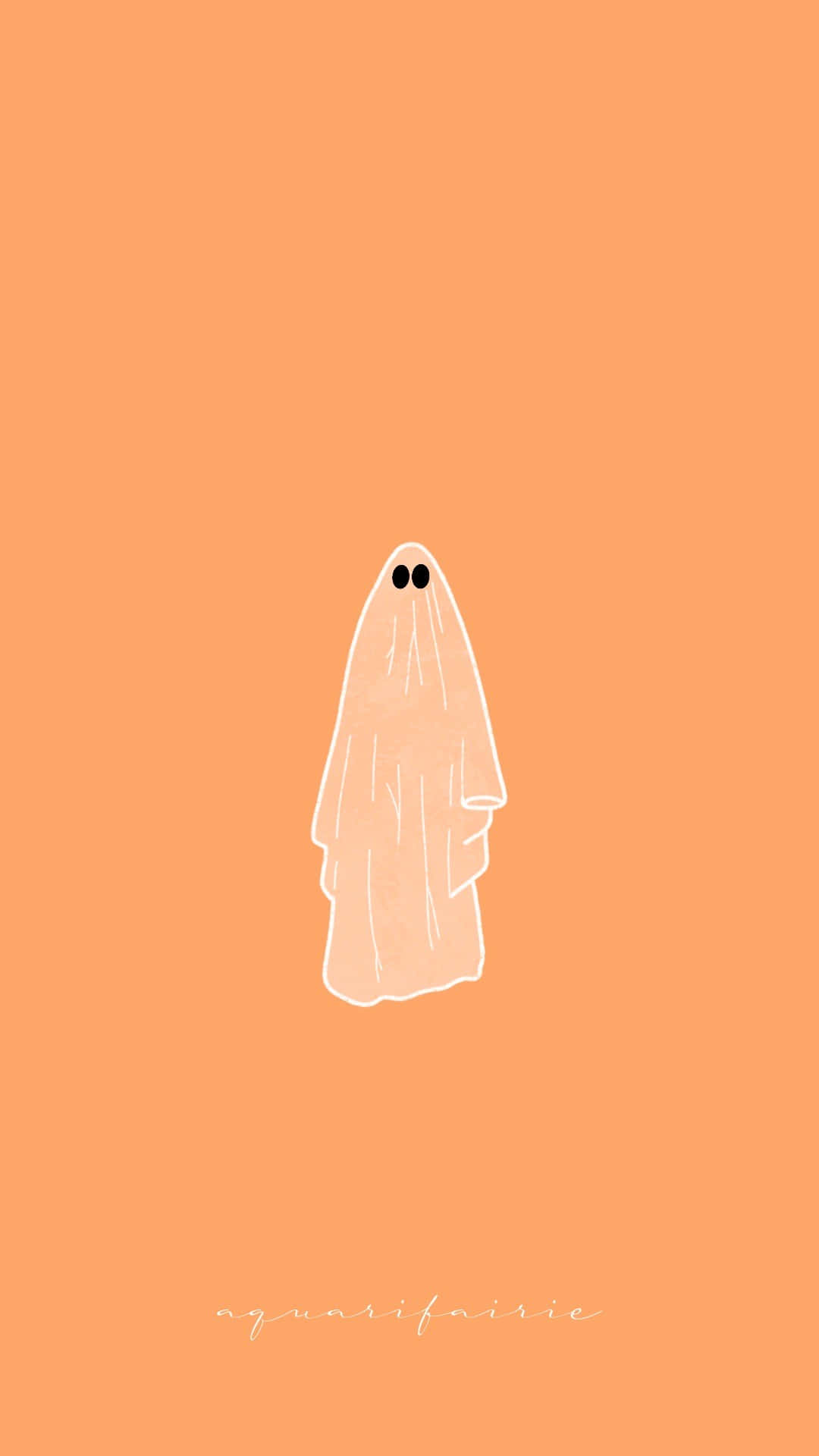 A Ghost On An Orange Background