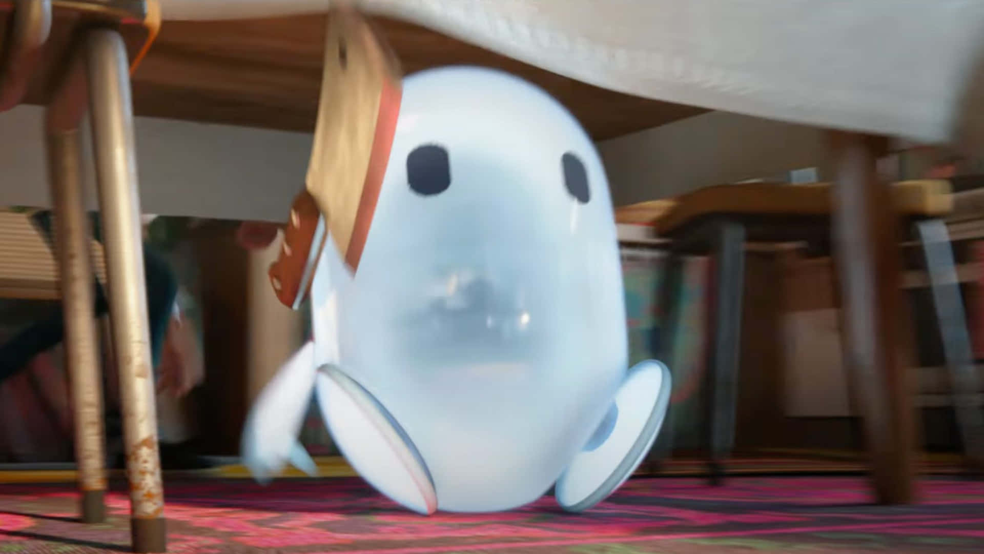 A Ghost Sitting On A Table In A Room