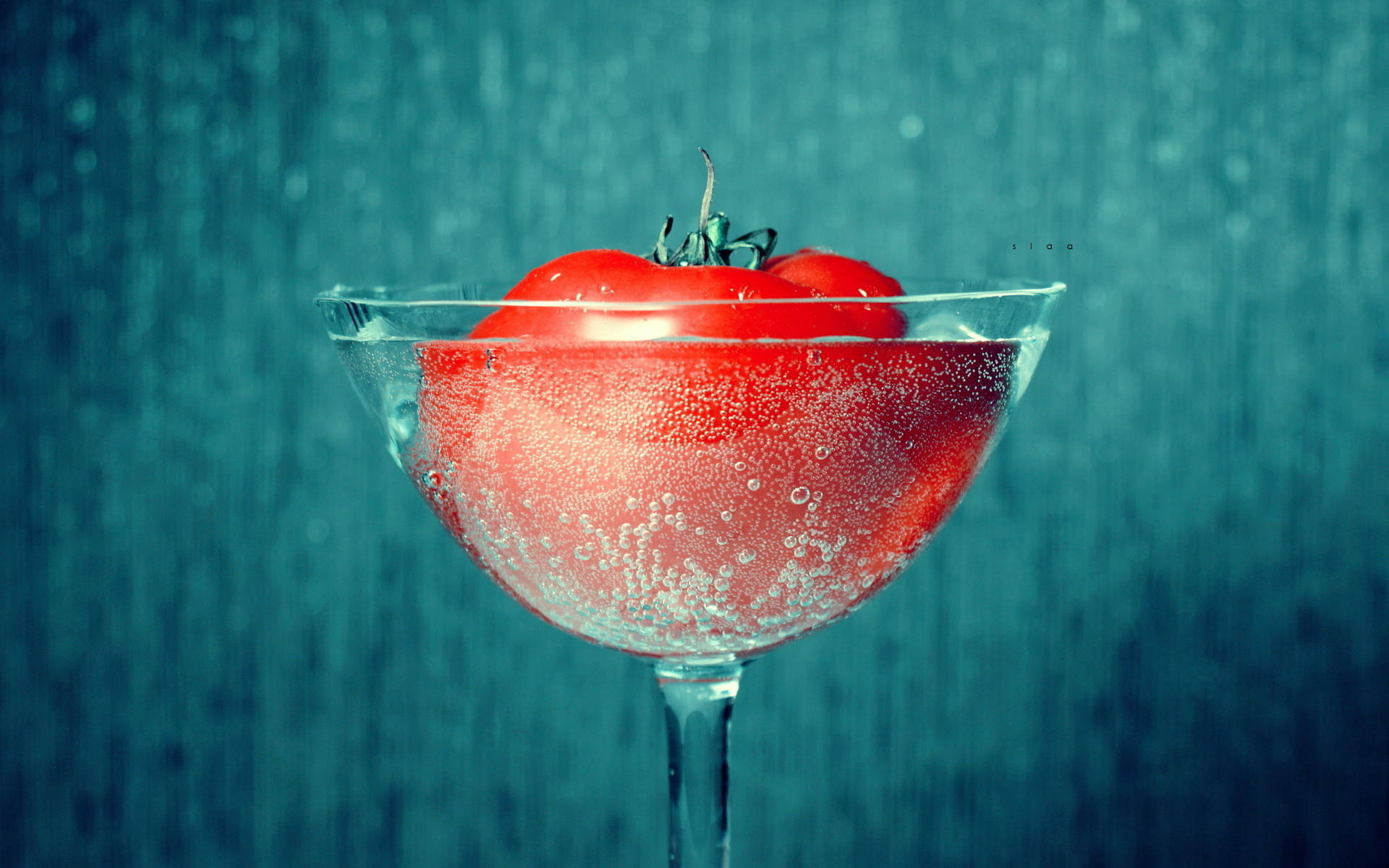 A Giant Tomato In A Wine Glass Background