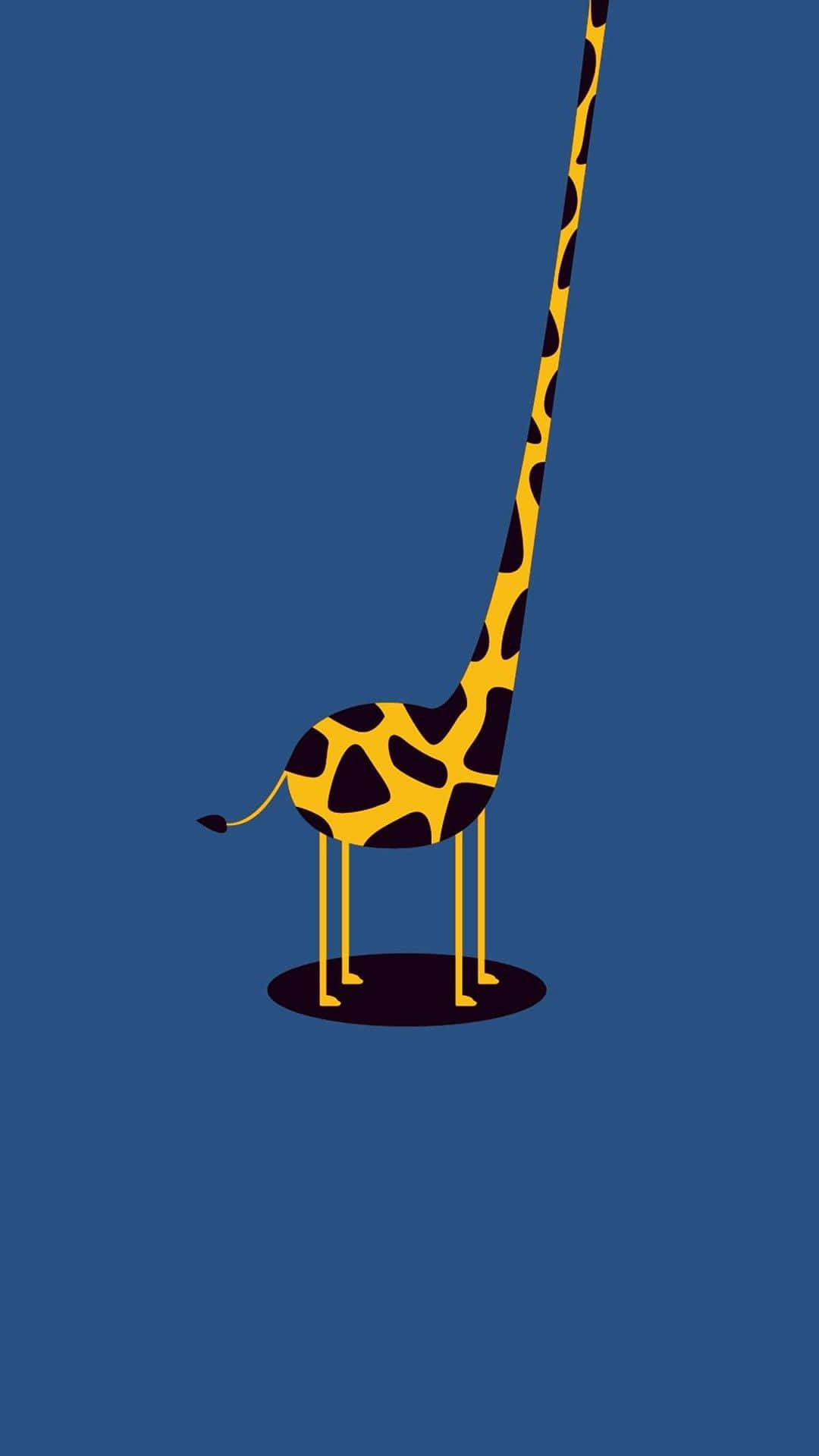 A Giraffe Standing On A Blue Background Background