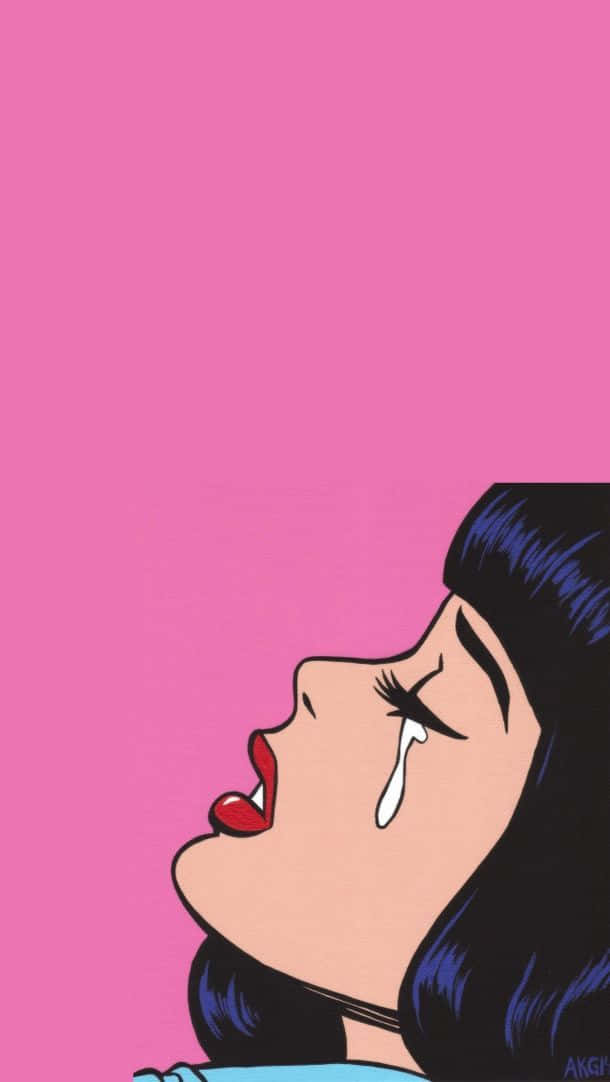 A Girl Draws A Beautiful Artwork On A Tumblr Page Background