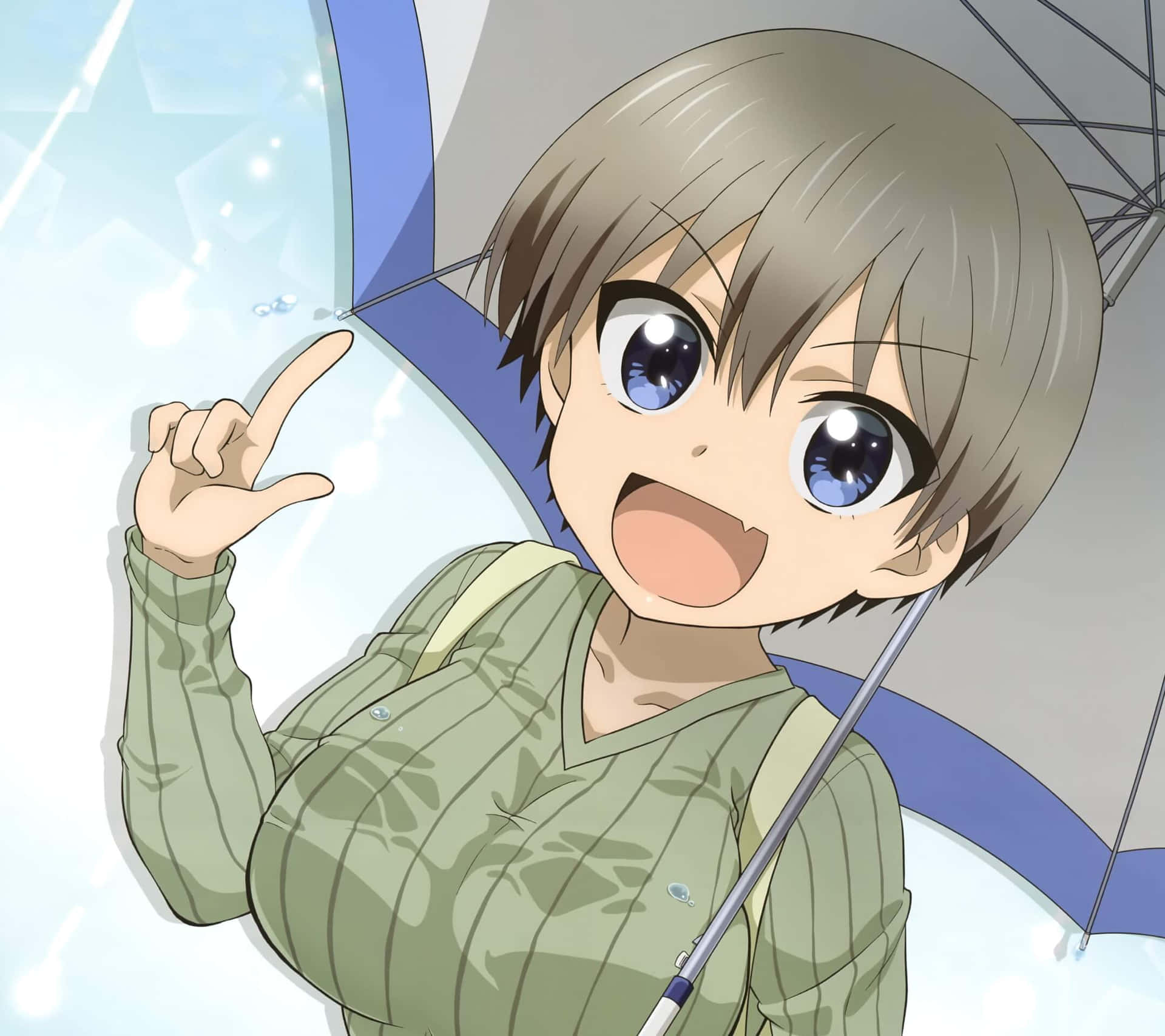 A Girl Holding An Umbrella Background