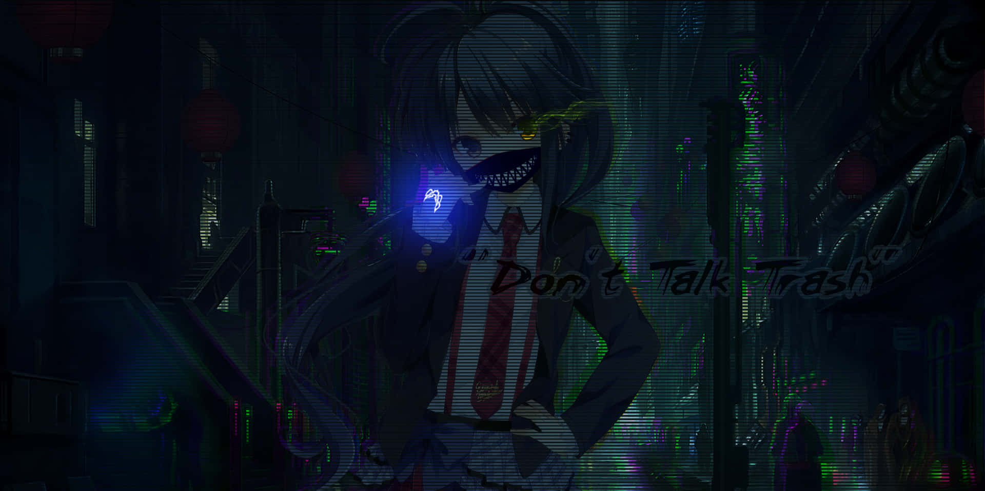 A Girl In A Suit And Tie Is Holding A Flashlight Background