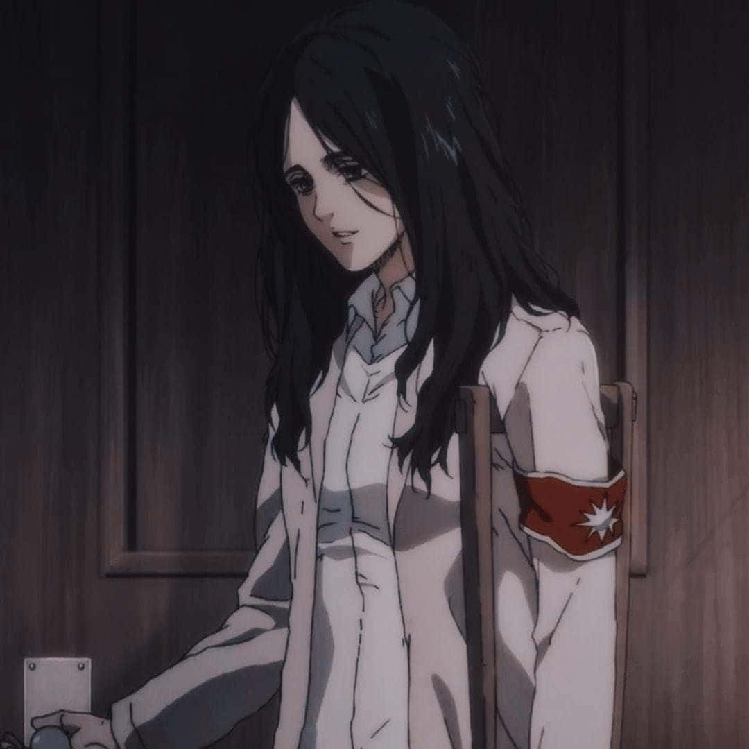 A Girl In A White Coat Is Standing In A Room Background