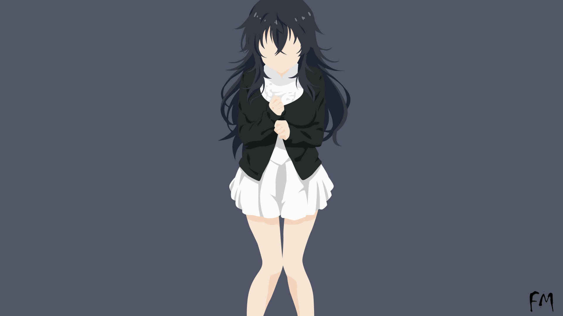 A Girl In A White Dress And Black Jacket Background